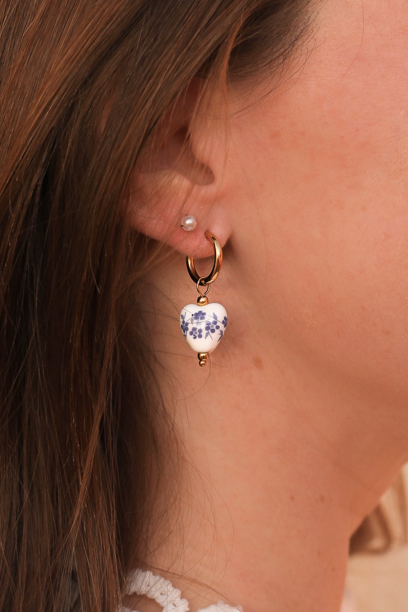 Mini Bella Hoop Earrings in Blue - Dainty Gold Hoops for Women, Perfect for Everyday Wear & Special Occasions