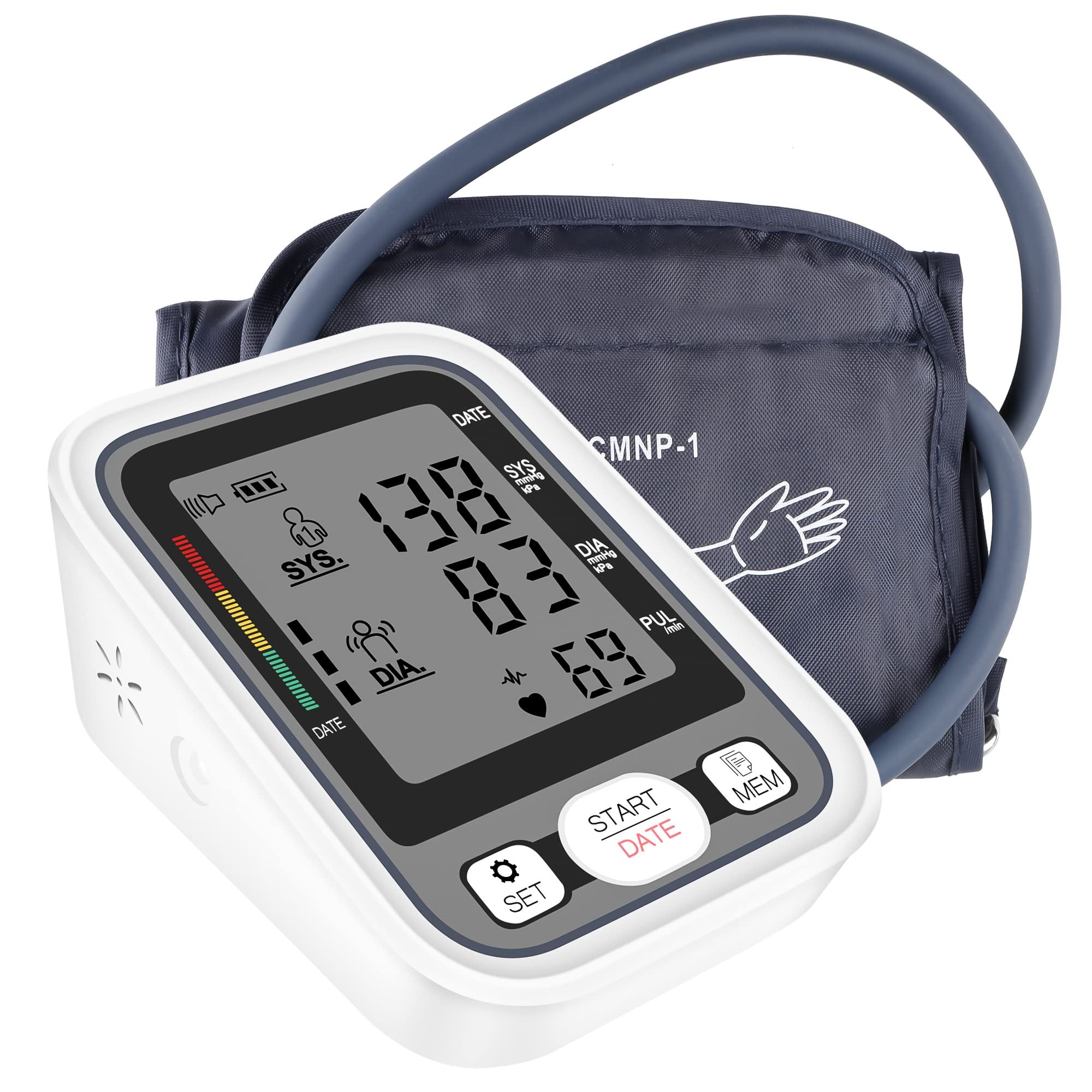 Automatic Digital Blood Pressure Monitor with Large LCD Screen, Adjustable Cuff & Voice Function - Upper Arm BP Machine for Home Use, Health Tracking & Senior Care