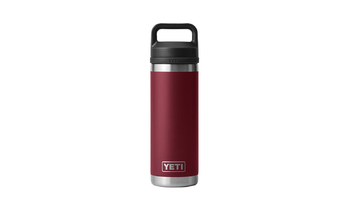 Yeti Rambler 18 Oz Insulated Stainless Steel Water Bottle with Chug Cap - Harvest Red | Leakproof & Durable for Outdoor, Gym, Hiking & Everyday Use