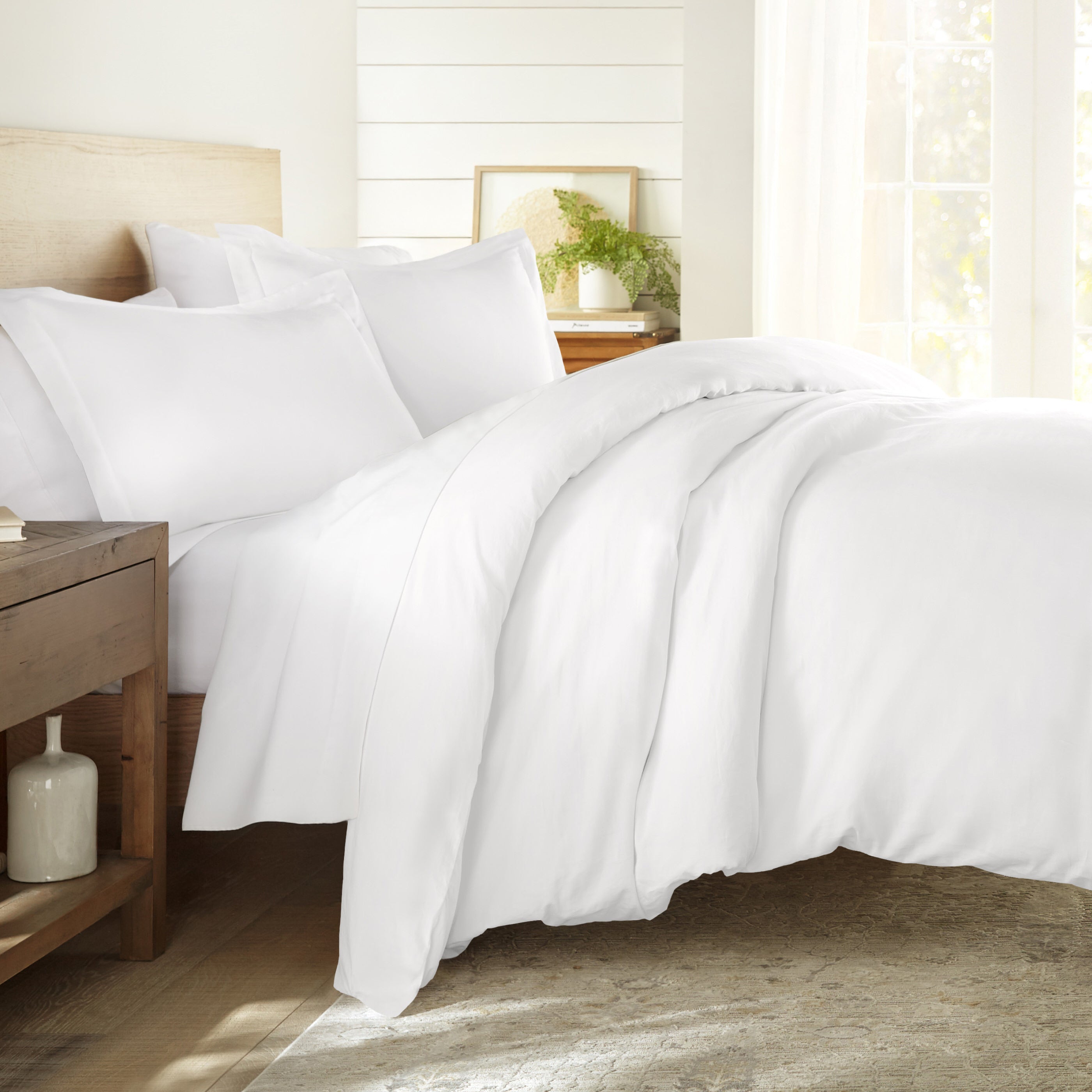 100% Long Staple Cotton 3-Piece Duvet Cover Set - King Size, Soft & Breathable Bedding - Perfect for Master Bedroom, Guest Room & Luxury Hotels