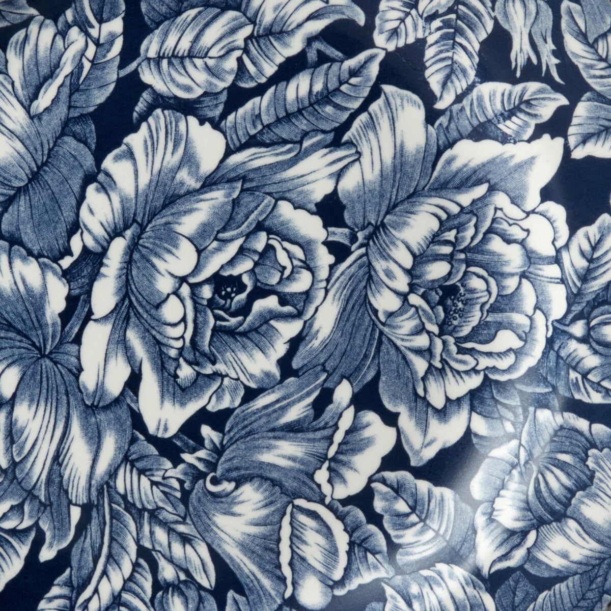 Burleigh Ink Blue Hibiscus Dinnerware Set - Elegant Floral Ceramic Plates & Bowls for Dining - Perfect for Home Decor, Wedding Registry & Special Occasions