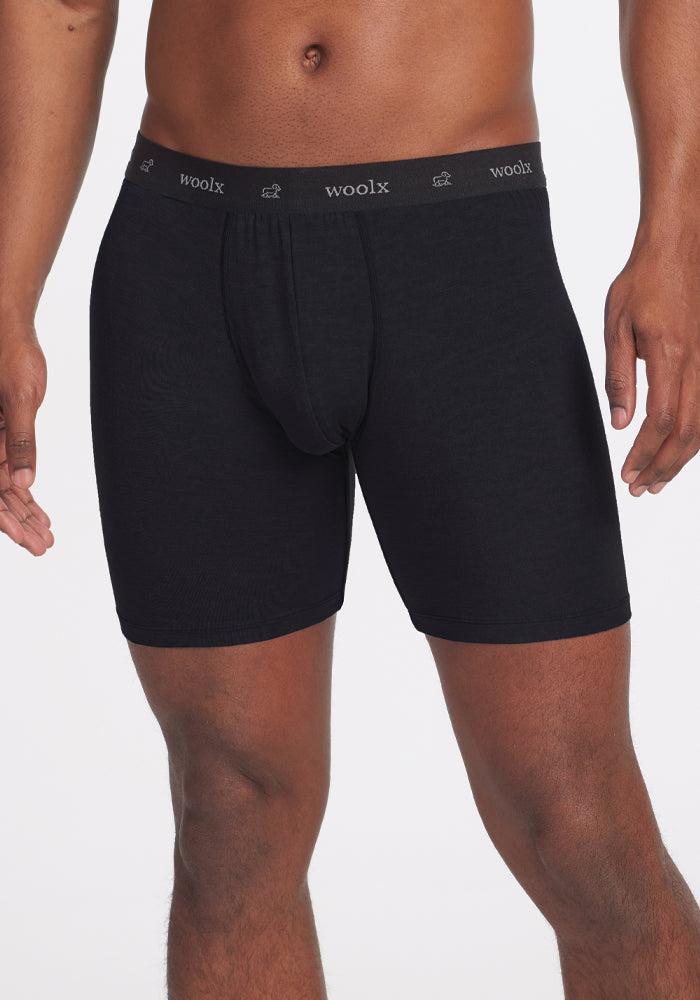 Jazzy No Fly Boxer Briefs for Men - Black Comfortable Underwear - Perfect for Workout, Travel & Everyday Wear