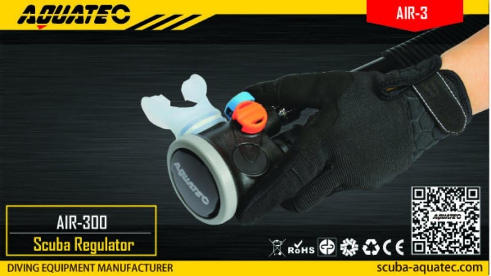 Aquatec AIR-3 Alternate Air Source OCTO Inflator Regulator with Sub Alert - Scuba Diving Gear for Emergency Air Sharing & Buoyancy Control - Perfect for Recreational & Technical Divers