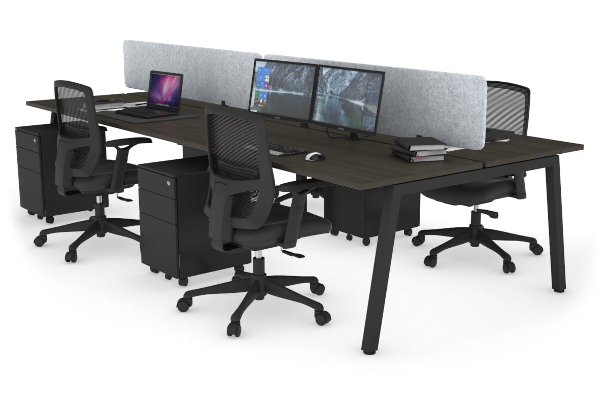 Quadro 4-Person Office Workstation Desk - 1200L x 700W Dimensions - Perfect for Team Collaboration, Open Office Spaces & Coworking Environments