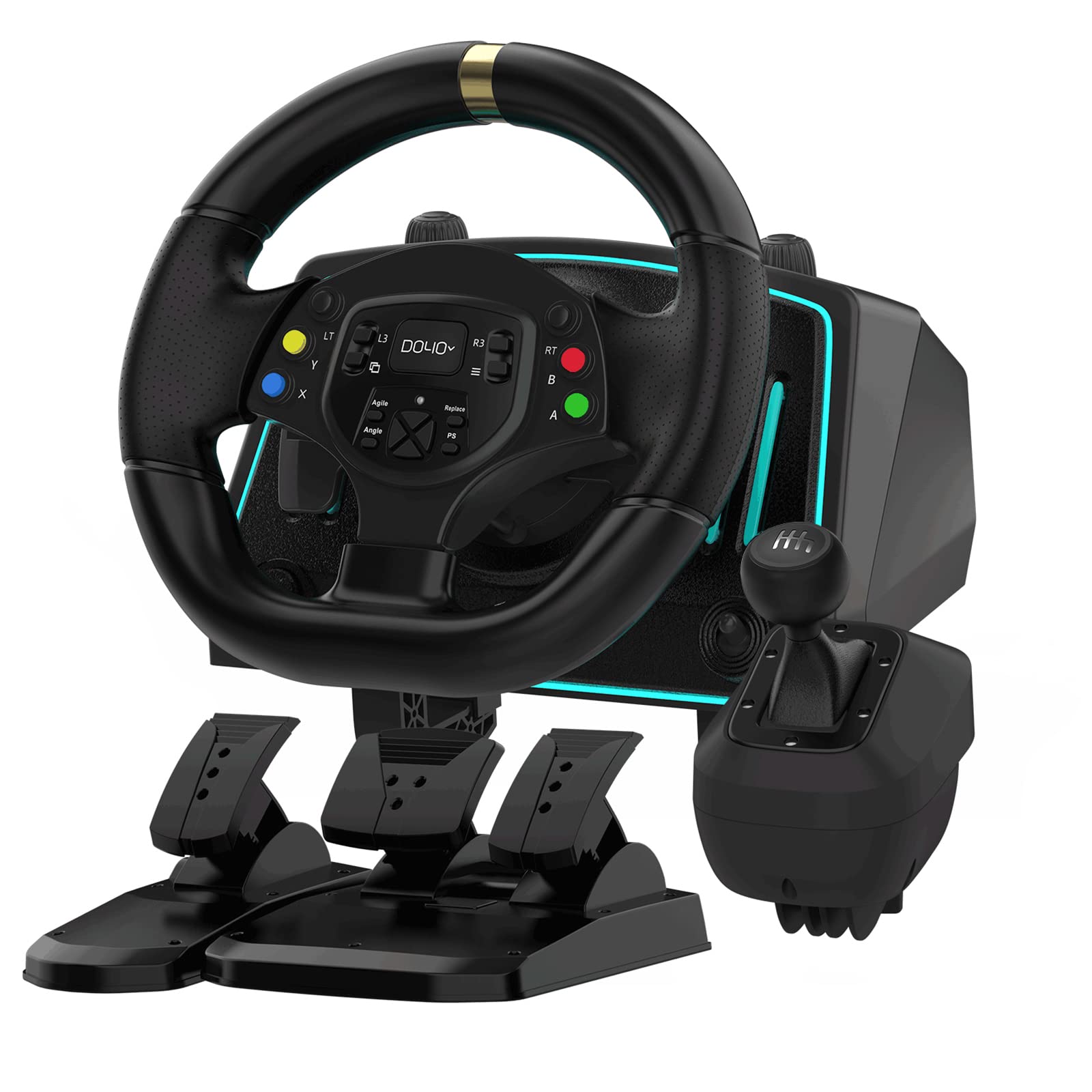 NBCP 1080° Racing Wheel with Pedals, Clutch & Paddle Shifters - Compatible with Xbox, PS4, PS5, PC & Switch - Realistic Driving Simulator for Gaming & Racing Enthusiasts - Perfect for Home Arcade Setup & Professional Esports Training