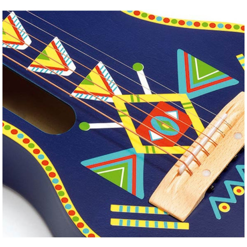 Djeco Animambo Toy Guitar for Kids - 6 Metallic Strings Musical Instrument - Perfect for Pretend Play, Music Learning & Early Childhood Development