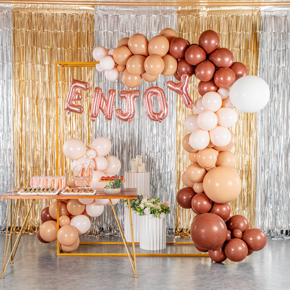Balloonify Brown Beige White Balloon Arch Garland Kit - 141 Pieces for Party Decorations, Weddings, Baby Showers & Birthday Celebrations