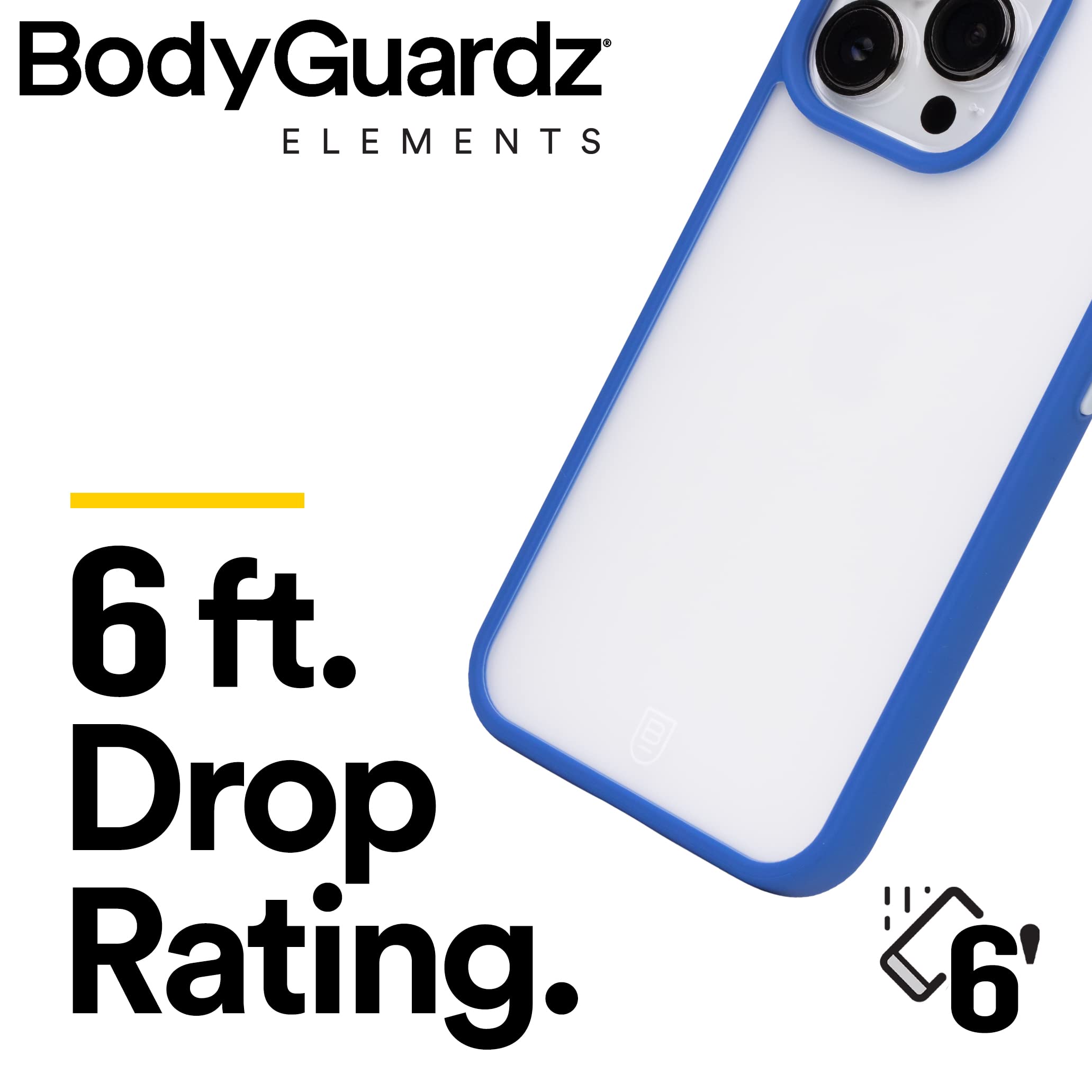 BodyGuardz Elements E13 Shockproof Case for iPhone 13 Mini - Military-Grade Protection with Camera Lens Cover | Wireless Charging Compatible | Dusty Blue | Perfect for Outdoor Adventures & Daily Use