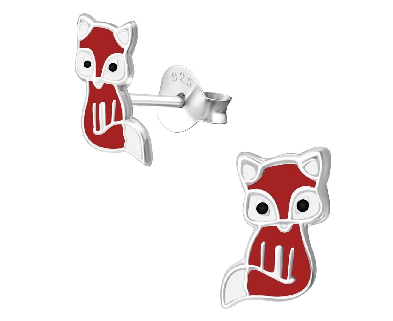Sterling Silver Fox Stud Earrings for Kids - Cute Animal Jewelry for Girls, Perfect for Birthdays, Parties & Everyday Wear