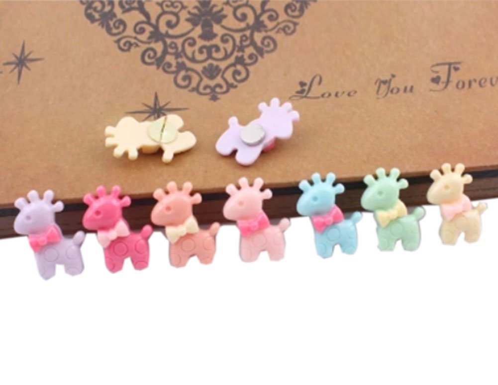 20Pcs Cartoon Deer Resin Push Pins - Decorative Board Tacks for Bulletin Boards, Cork Boards & Office Organization - Colorful Drawing Pins for DIY Crafts, Home Decor & School Projects