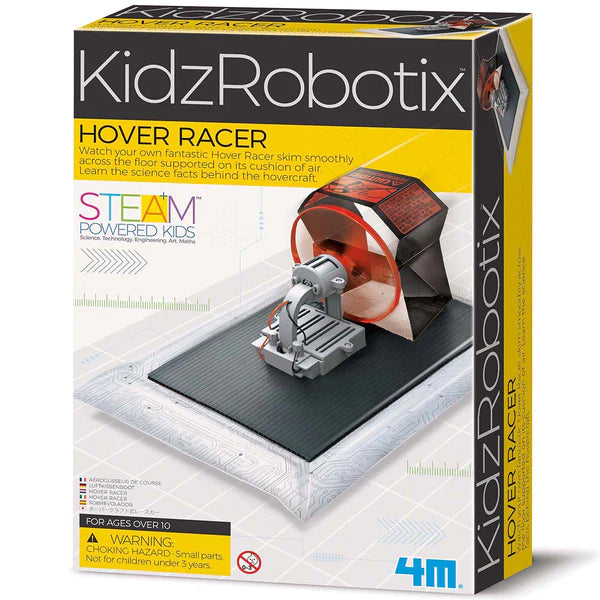KidzRobotix Hover Racer - STEM Toy for Kids Ages 8-12 | Remote Control Air Powered Racing Car | Perfect for Indoor & Outdoor Play, Birthday Gifts & Science Learning Activities