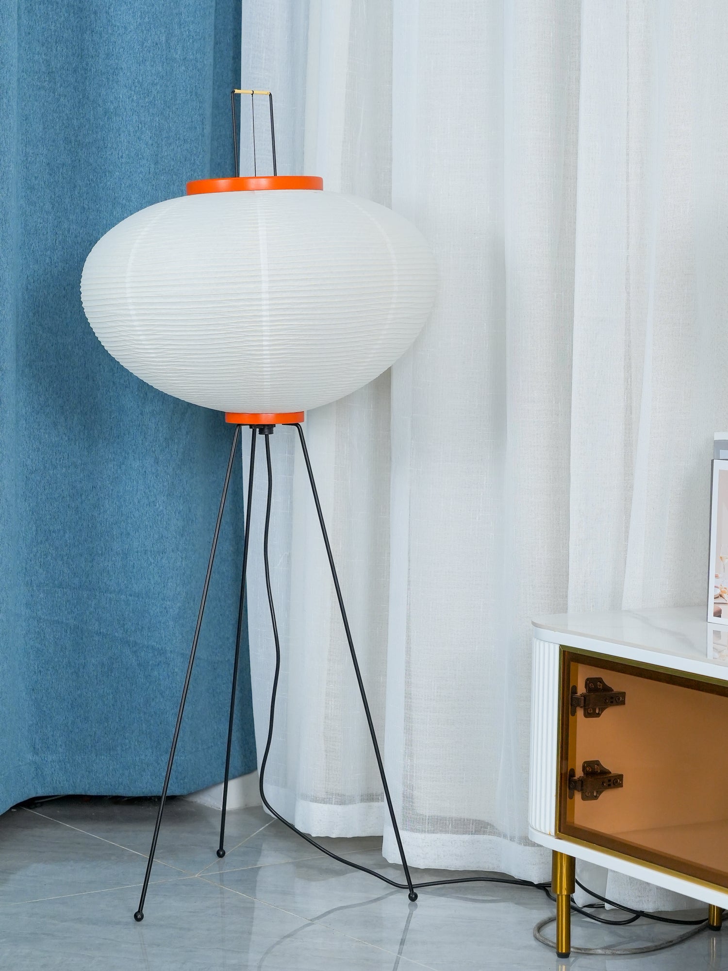 Akari Floor Lamp - Modern Japanese Paper Light for Living Room, Bedroom & Office - Soft Ambient Lighting for Relaxation & Decor