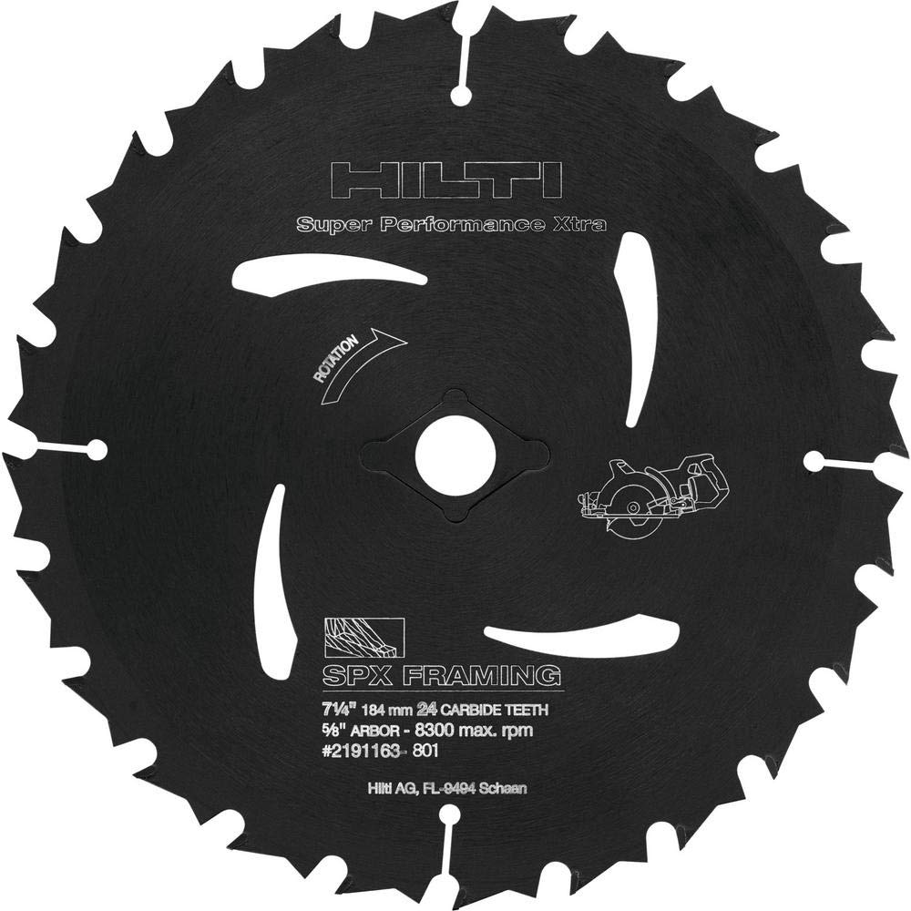 7-1/4 Inch 24-Tooth Circular Saw Blade SPX Framing Blades (5-Pack) - Premium Steel Construction for Wood Cutting, Framing, and DIY Projects