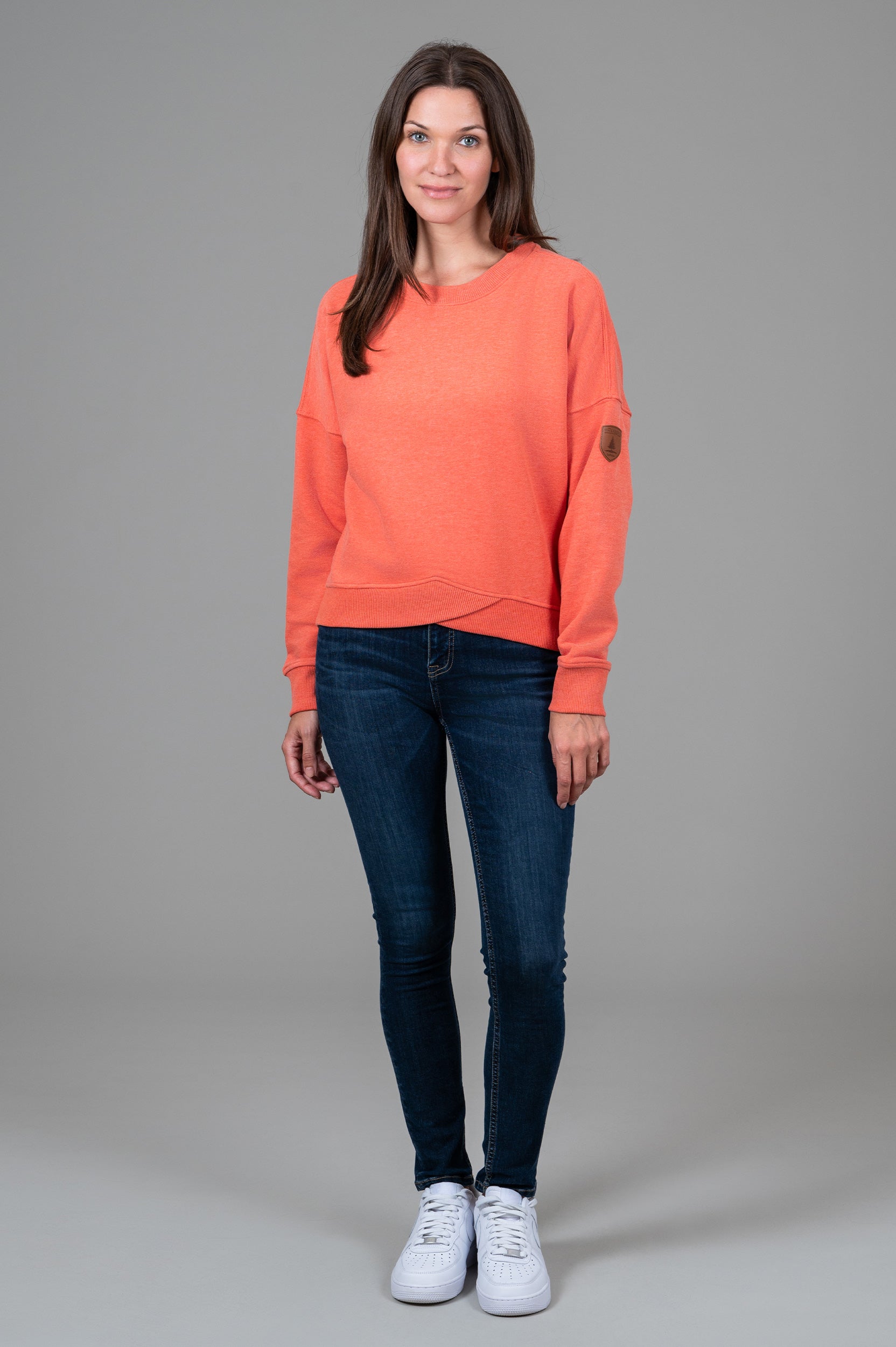 Erma Cross Hem Sweatshirt for Women - Cozy Oversized Pullover with Stylish Raw Edge Detail | Perfect for Casual Wear, Layering & Fall Fashion