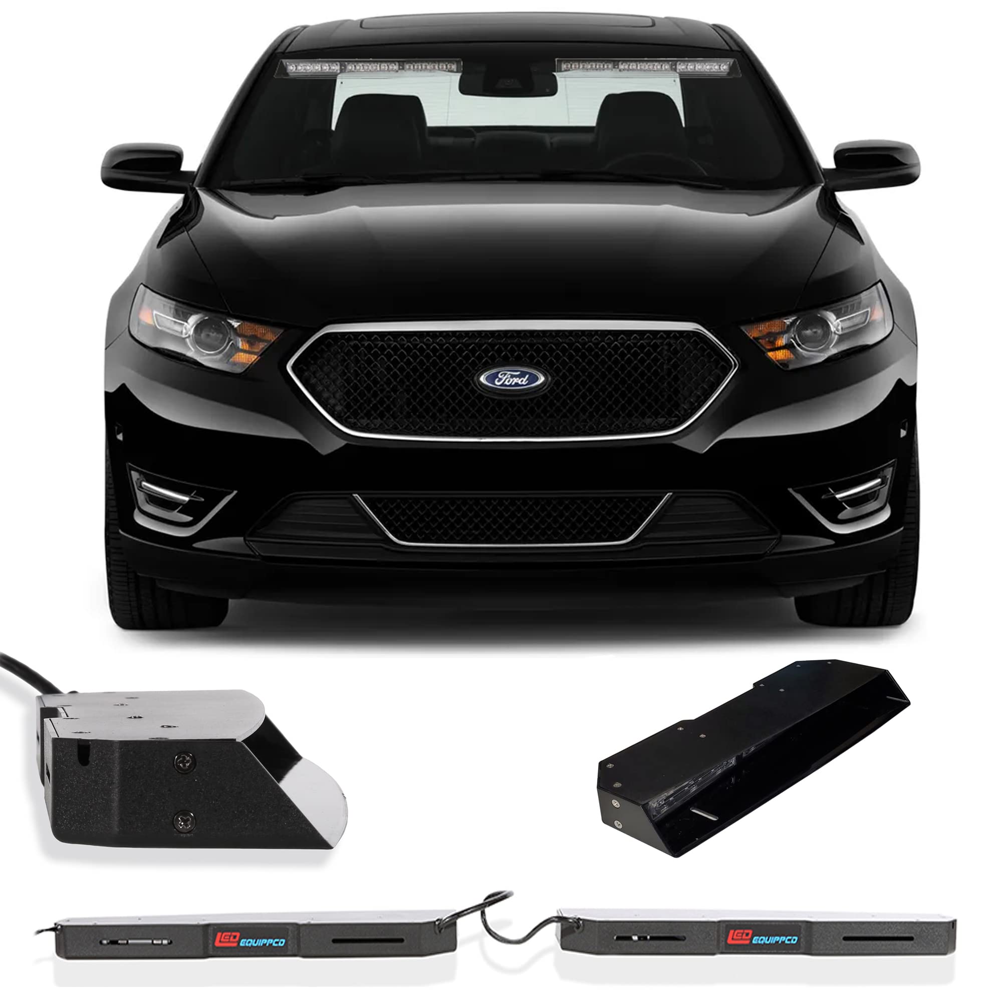 3W Interior LED Strobe Light Bar for Vehicles - Emergency Warning Visor Light with Cigarette Lighter Plug | Ideal for Police, Security, and Emergency Vehicles