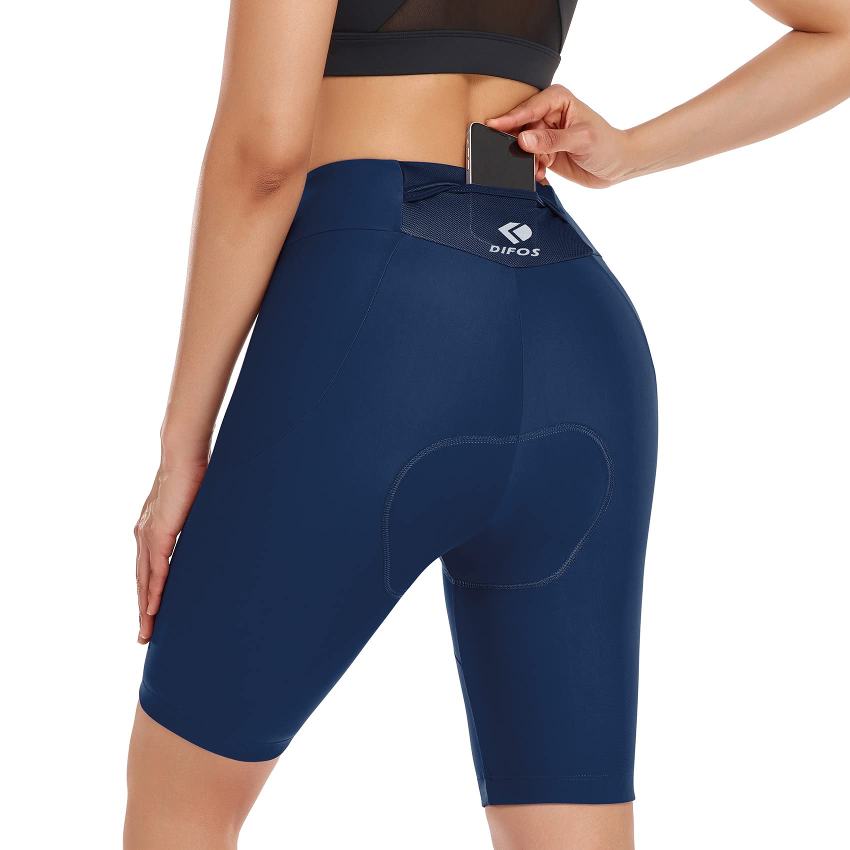 Women's Padded Bike Shorts - Comfortable Cycling Shorts with Pockets & Wide Waistband for Road Biking, Spinning & Outdoor Sports