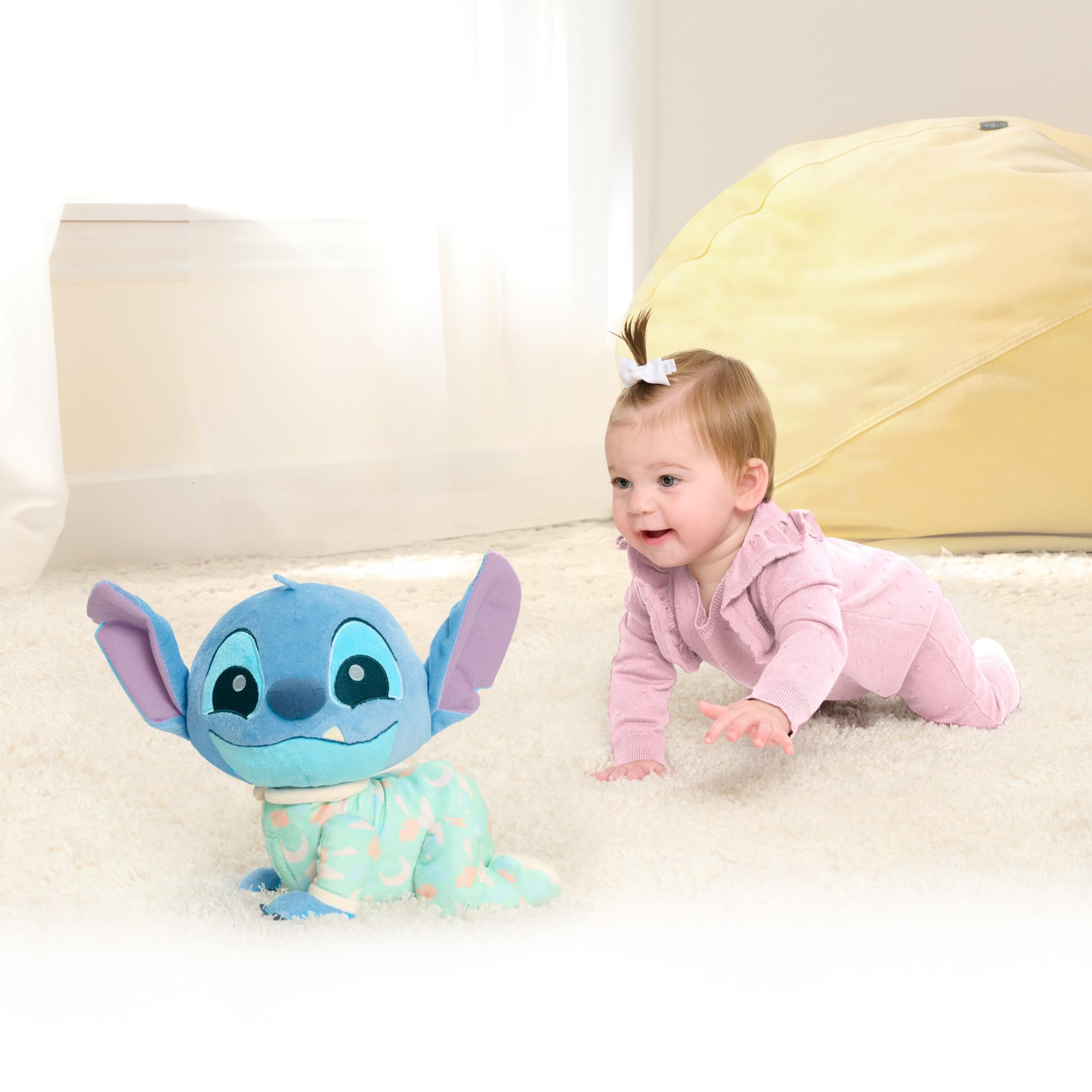 Disney Stitch Plush Musical Crawling Toy for Babies & Toddlers 9+ Months - Interactive Learning Toy for Crawling & Sensory Development - Perfect Gift for Birthdays & Christmas