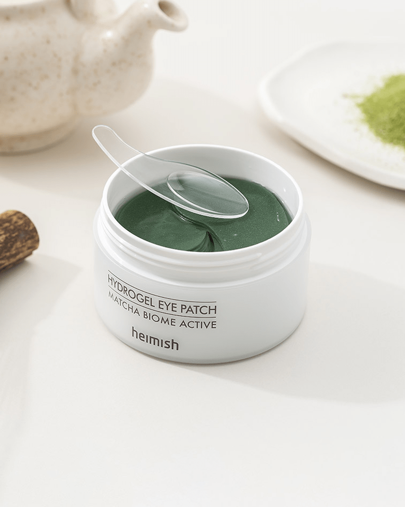 Heimish Matcha Biome Hydrogel Eye Patches for Dark Circles & Puffiness - Korean Skincare for Brightening & Hydrating Under Eyes - Perfect for Morning Routine & Travel