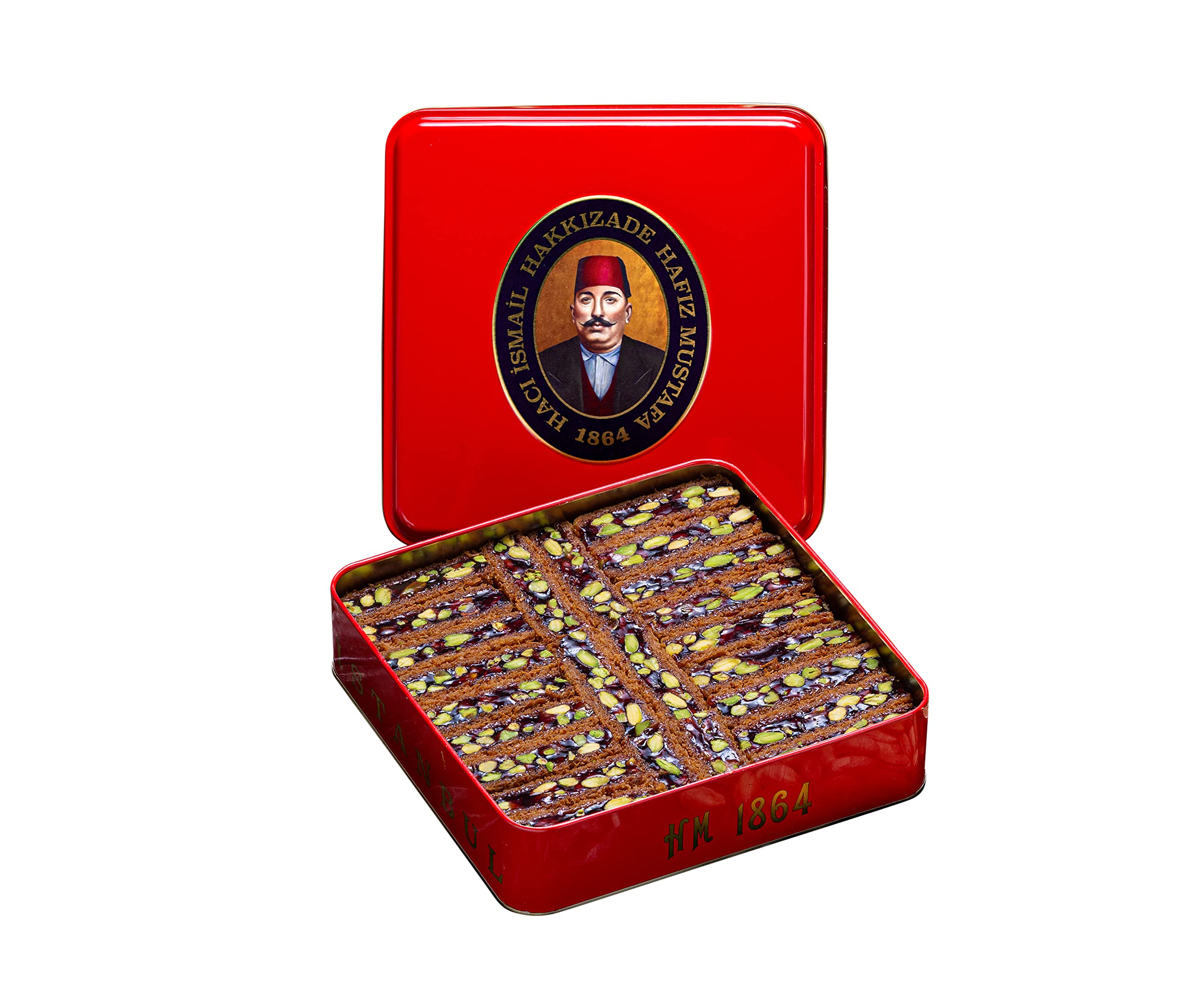 Hafiz Mustafa 1864 Istanbul Turkish Delight & Ottoman Kadaifi Dessert Snack Box - Pistachio, Pomegranate & Milk Flavored Turkish Sweets Gift Tray for Birthday, Christmas | Perfect for Holiday Gifting, Office Treats & Cultural Food Experience