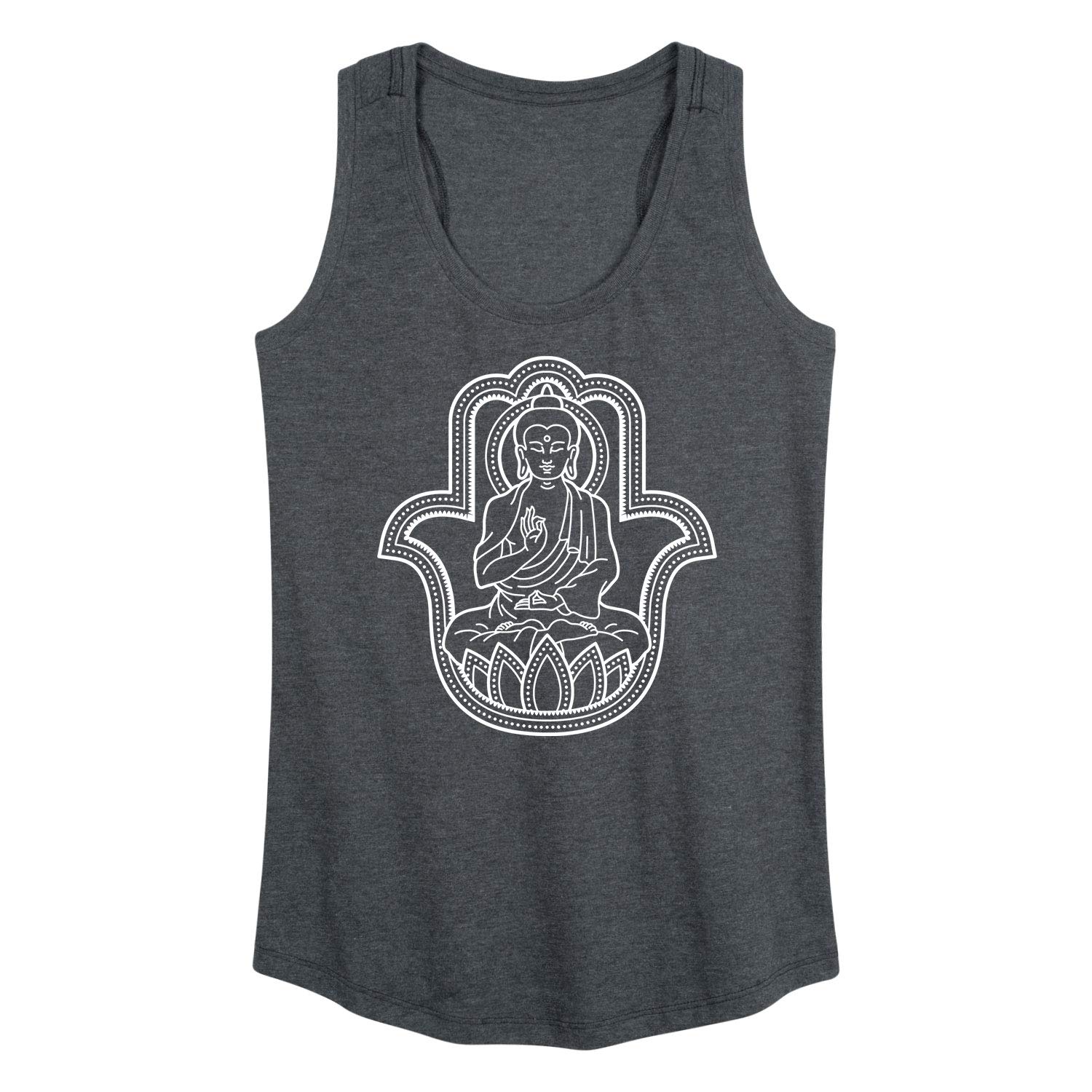 Buddha Hamsa Symbol Women's Racerback Tank Top - Yoga & Meditation Spiritual Apparel - Comfortable Workout & Casual Wear for Women