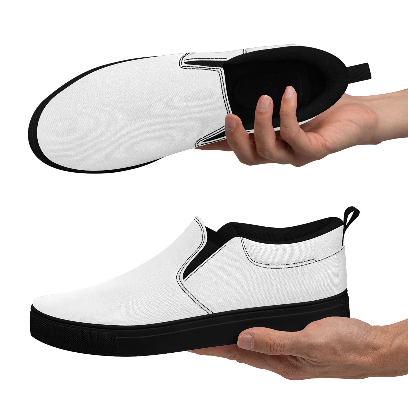 Custom Personalized Slip-On Canvas Sneakers - Handmade FN071 E028030 - Perfect for Casual Wear, Street Fashion & Gift Giving