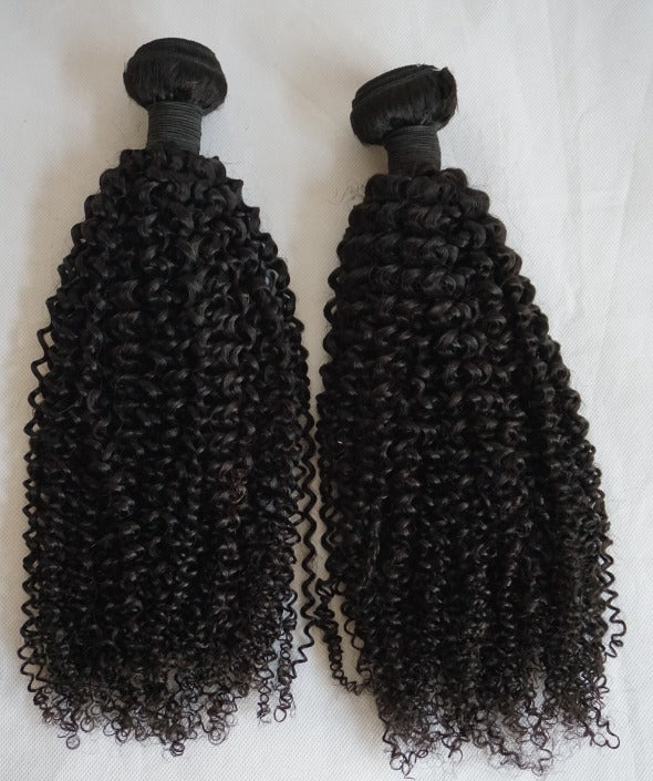 Kinky Curly Human Hair Bundle 3.5oz - 100% Virgin Remy Hair Extensions for Natural Black Hairstyles | Perfect for Braids, Twist Outs & Protective Styles
