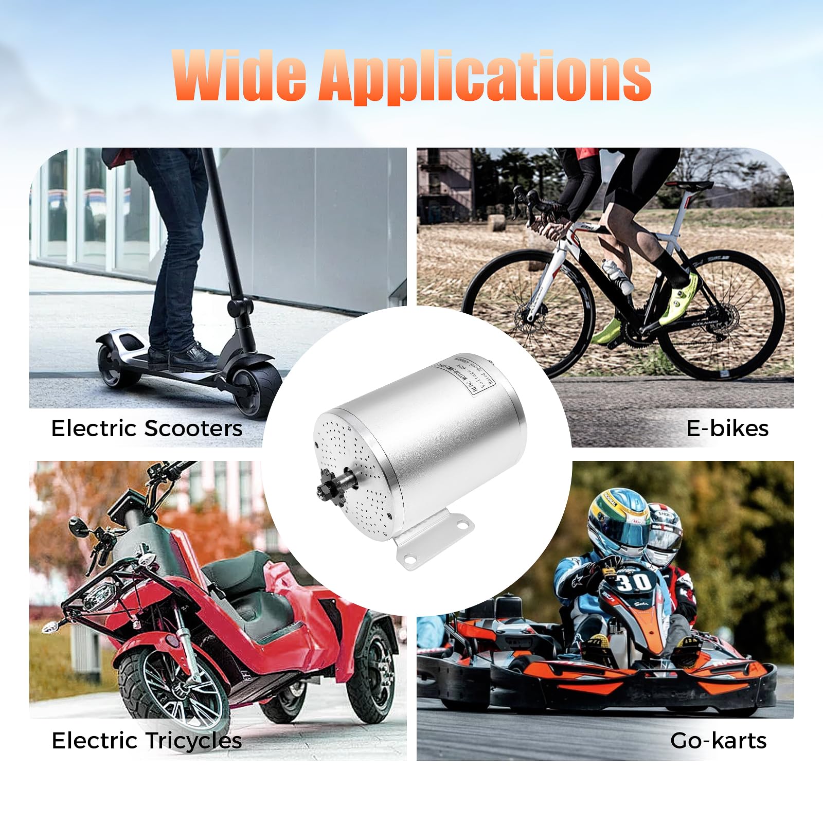 60V 2000W Brushless DC Motor Kit with Controller & Throttle - 4300RPM High Power Electric Motor for E-Bikes, Scooters, ATVs, Go Karts & Mopeds - Perfect for DIY Electric Vehicle Upgrades & Off-Road Adventures