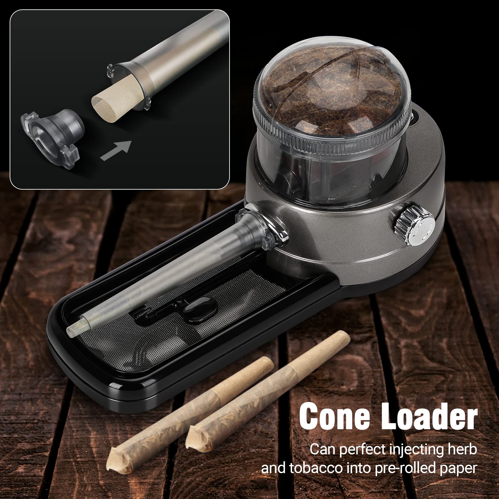 COOL KNIGHT Electric Cigarette Rolling Machine - Portable Automatic Tobacco Injector for Herb & Tobacco | Perfect for DIY Cigarettes with Tubes & Rolling Papers | Ideal for Home Use, Travel & Outdoor Activities