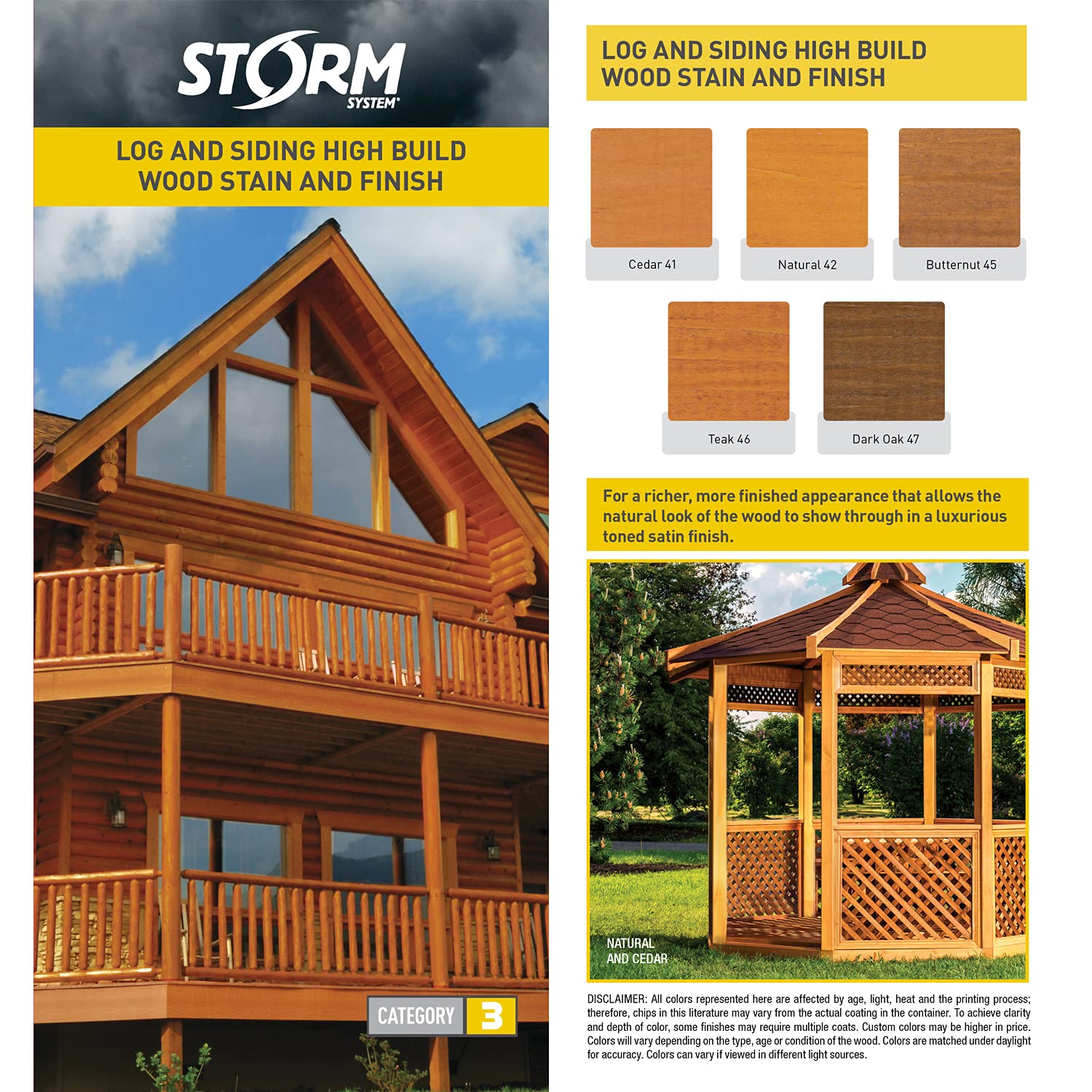 Storm System Semi Solid Wood Stain (1 Gallon, Dark Oak) - Perfect for Furniture, Cabinets, and DIY Woodworking Projects