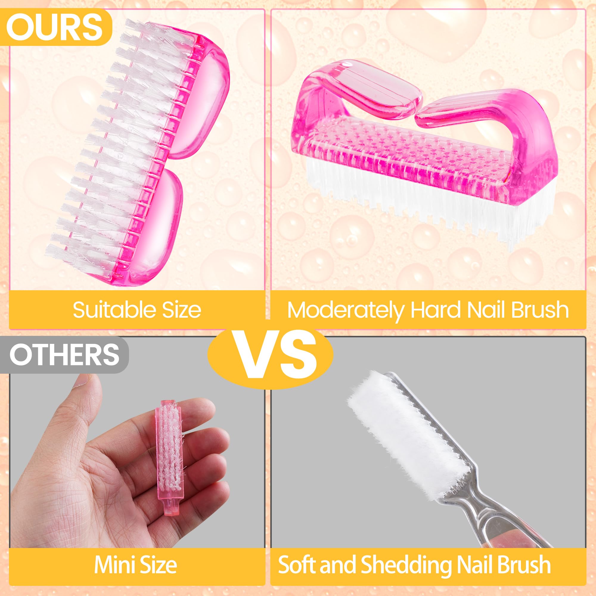 4 Pack Nail Brush Set - Durable Handle Grip Fingernail & Toe Cleaning Brushes for Men, Women & Kids - Perfect for Shower, Garden, Pet Care & Hand Hygiene Maintenance