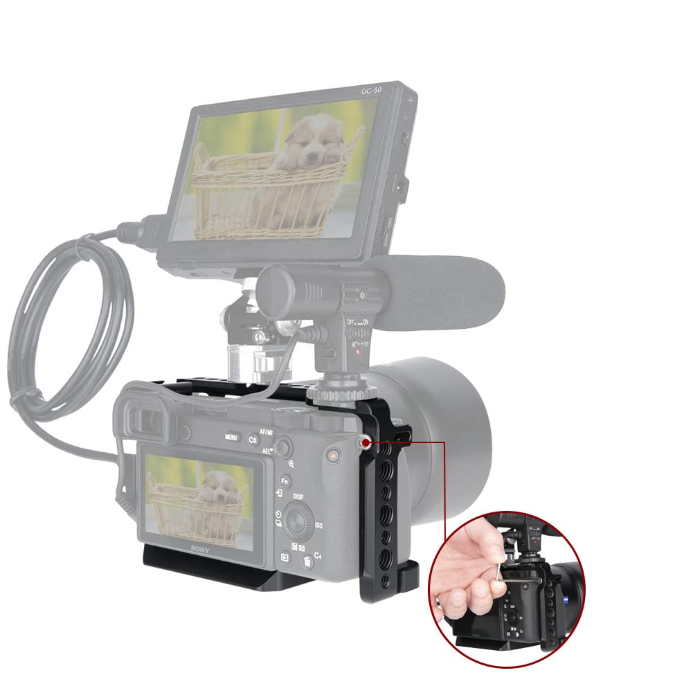 NICEYRIG Camera Cage for Sony Alpha A6600 - NATO Rails & Cold Shoe Mounts | 340g Lightweight Rig | Perfect for Vlogging, Filmmaking & Photography
