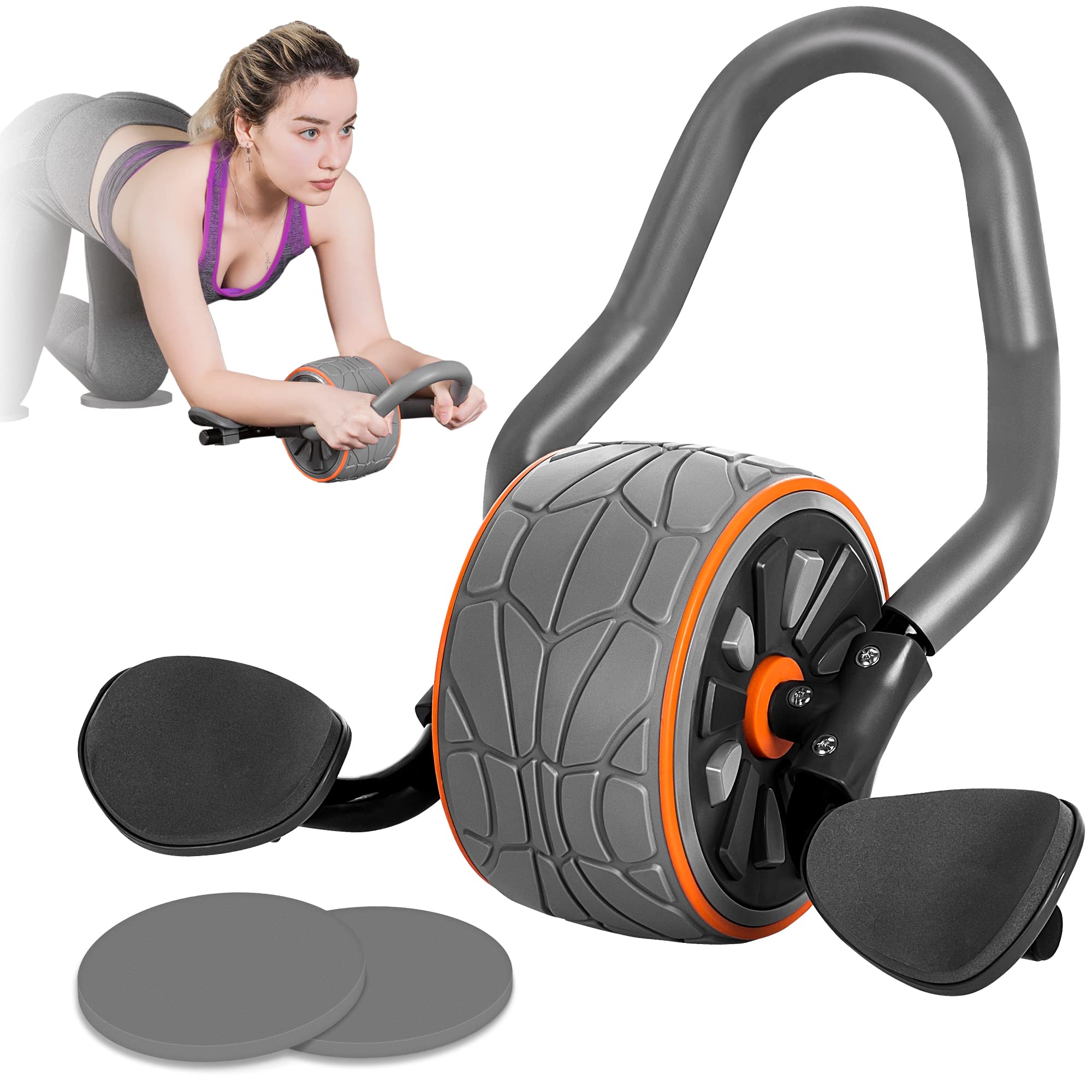 BODY RHYTHM Ab Wheel Roller with Knee Pad - Core Strength Trainer for Home Gym, Abs Workout & Fitness Training - Perfect for Home Exercise, CrossFit & Core Muscle Building