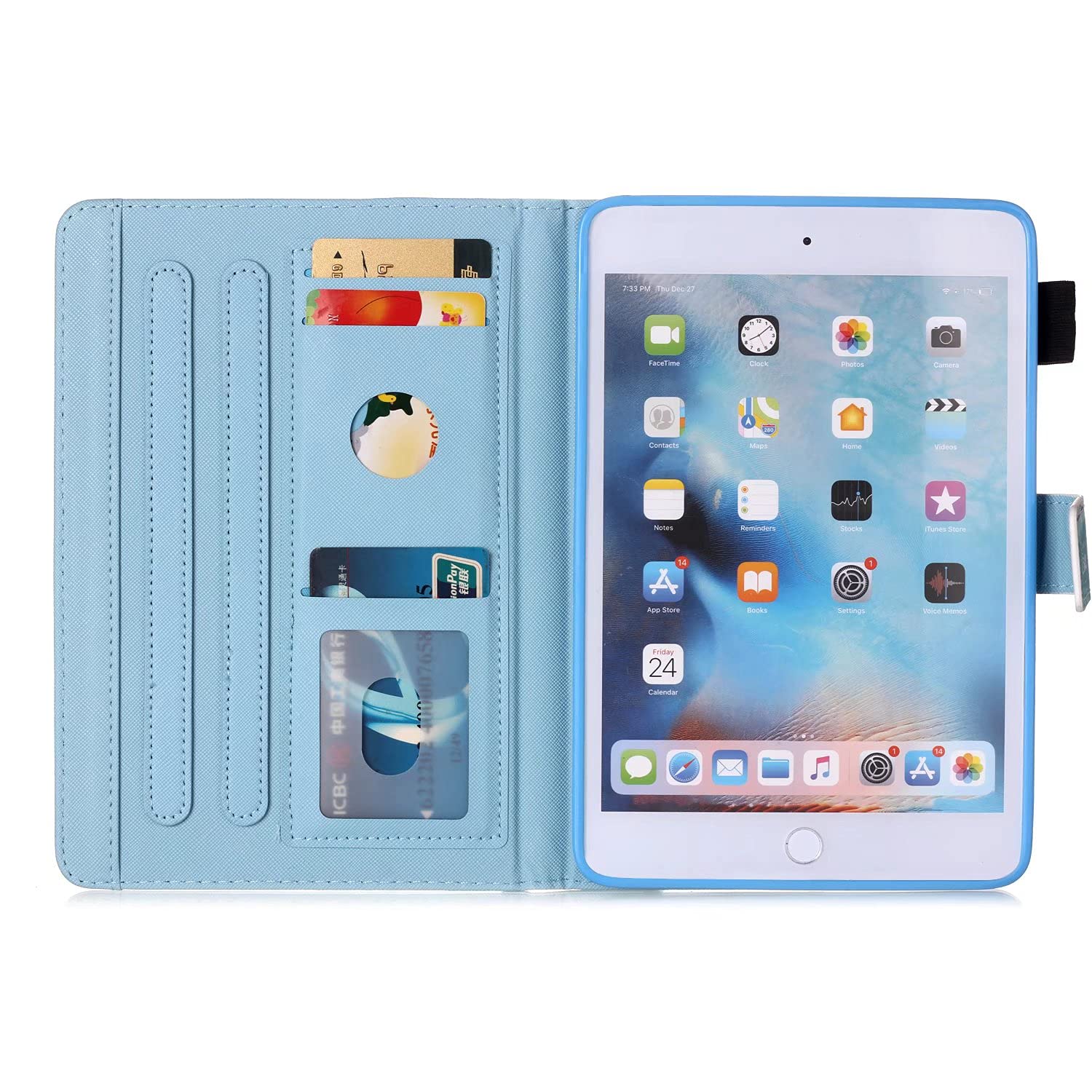 Fancity iPad 9th/8th/7th Generation Case (2021/2020/2019) - 10.2 Inch PU Leather Protective Cover with Pencil Holder, Auto Wake/Sleep & Card Slot - Perfect for Work, School, Travel and Beach Days