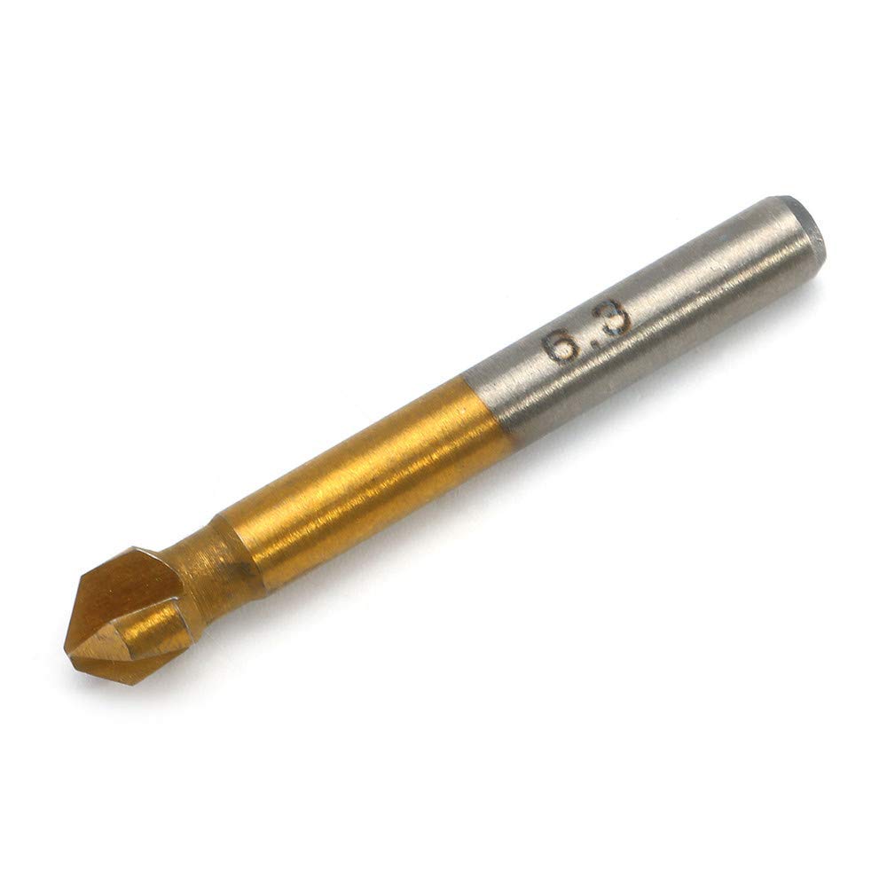 6-Piece Titanium 3 Flute 90 Degree Chamfer End Mill Cutter Set - Countersink Drill Bits for Metal, Wood & Plastic - Perfect for CNC Milling, DIY Projects & Professional Machining