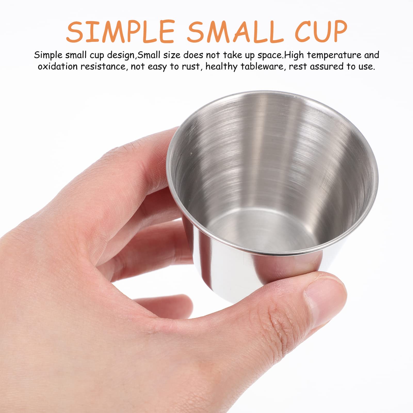 2-Pack Stainless Steel Sauce Cups - Small Dipping Bowls for Ketchup, Condiments, Salad Dressing, Snacks & Vegetables | Perfect for Parties, BBQs, Picnics & Kitchen Use