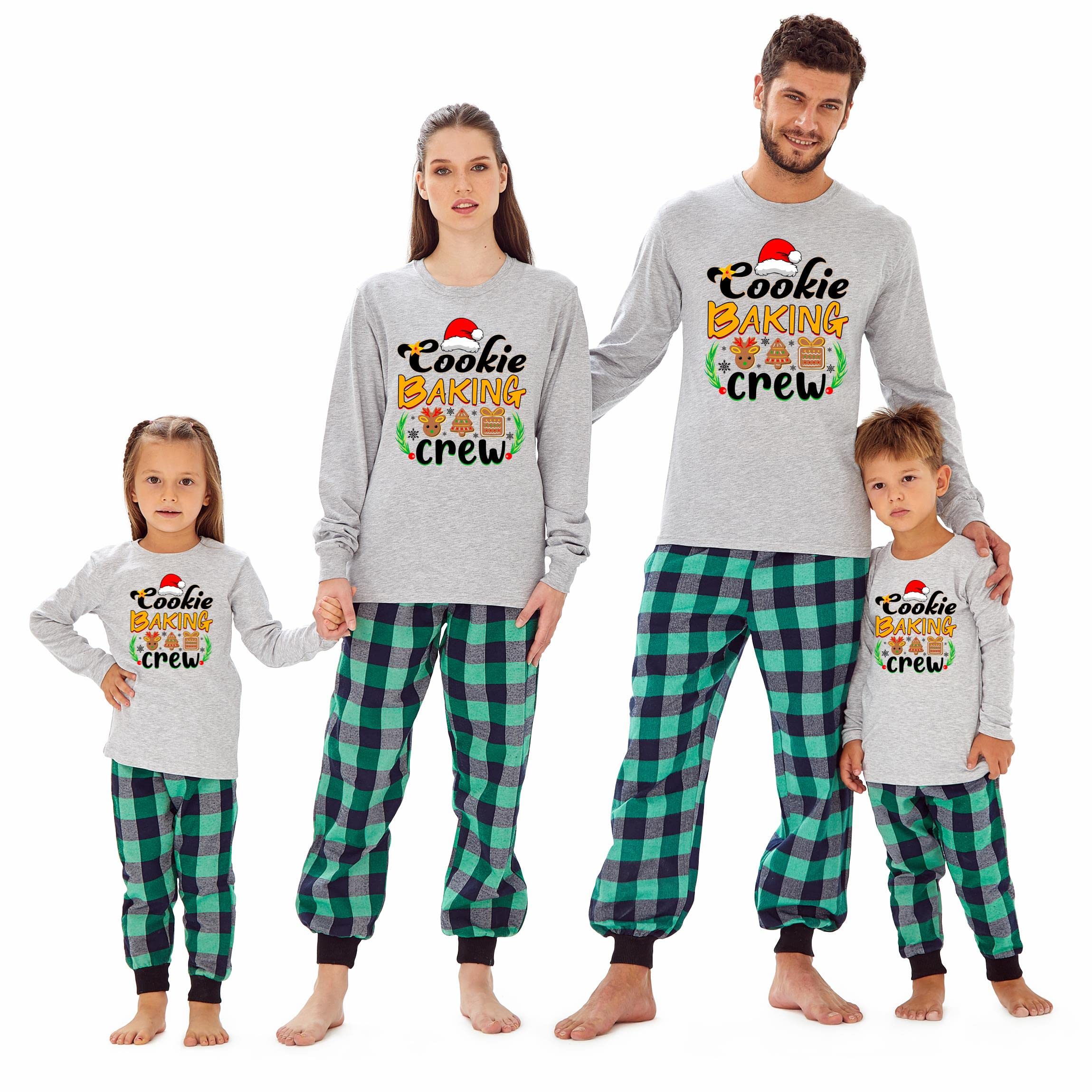 TEEAMORE Christmas Cookie Baking Crew Matching Family Long Sleeve Shirt - Festive Holiday Baking Outfits for Family & Couples - Perfect for Christmas Cookie Decorating, Baking Parties & Family Photos