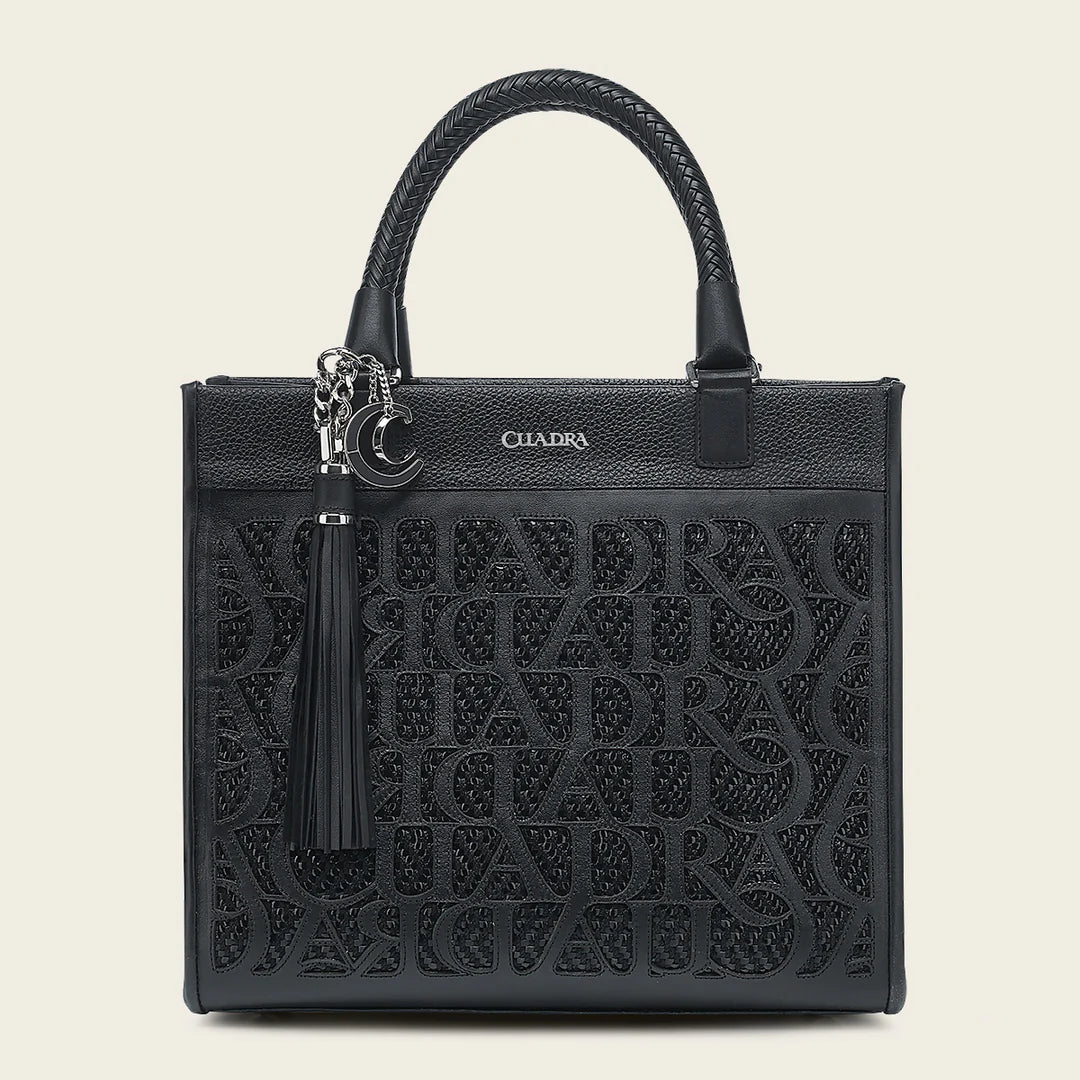 Stylish Black Leather Tote Bag for Women - BOD2MRS Cuadra Fashion Handbag - Perfect for Work, Travel & Everyday Use