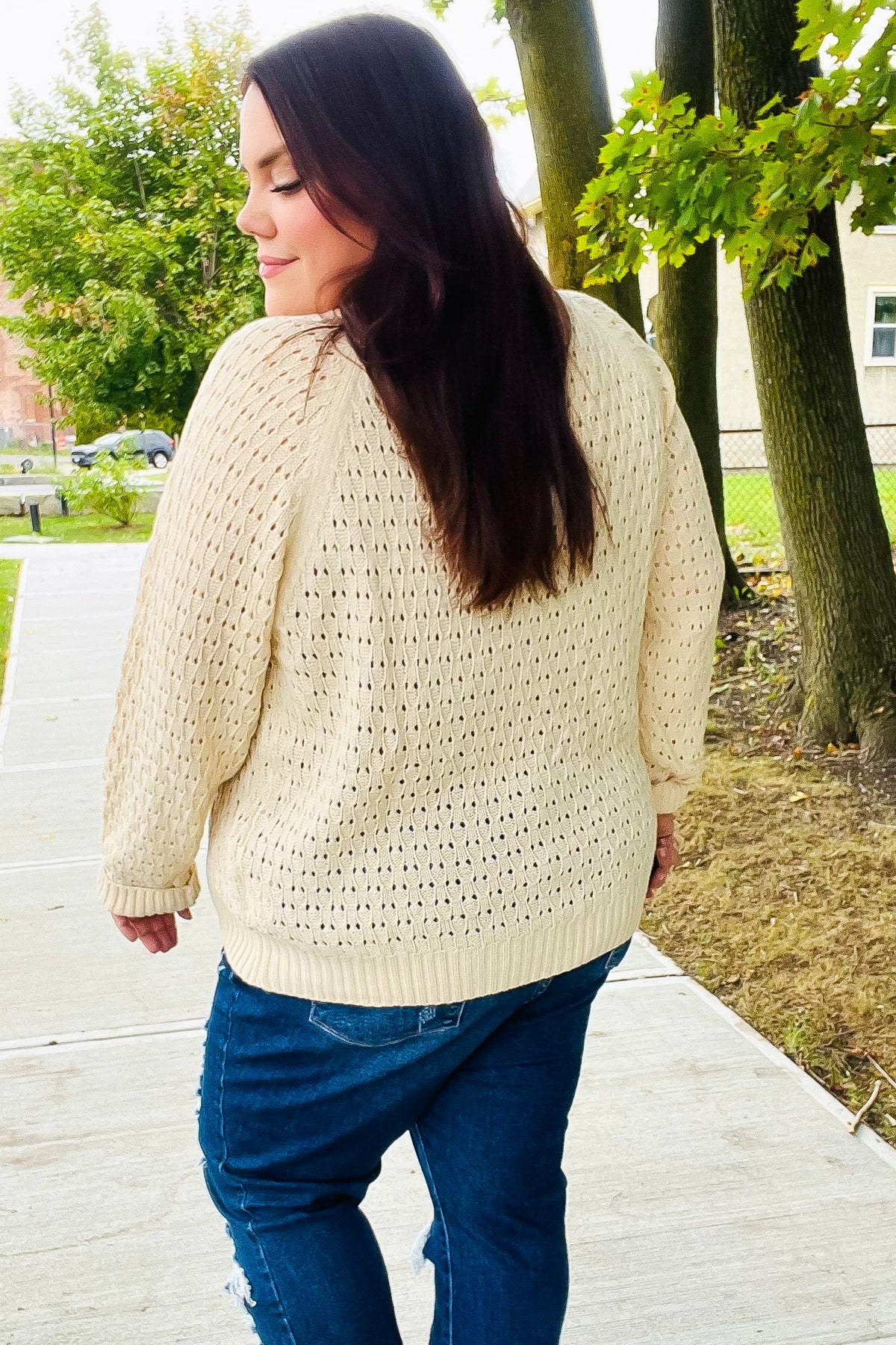 Follow Me Oatmeal Pointelle Knit Button Down Cardigan - Cozy Women's Sweater for Fall & Winter | Perfect for Office, Date Night & Casual Outfits