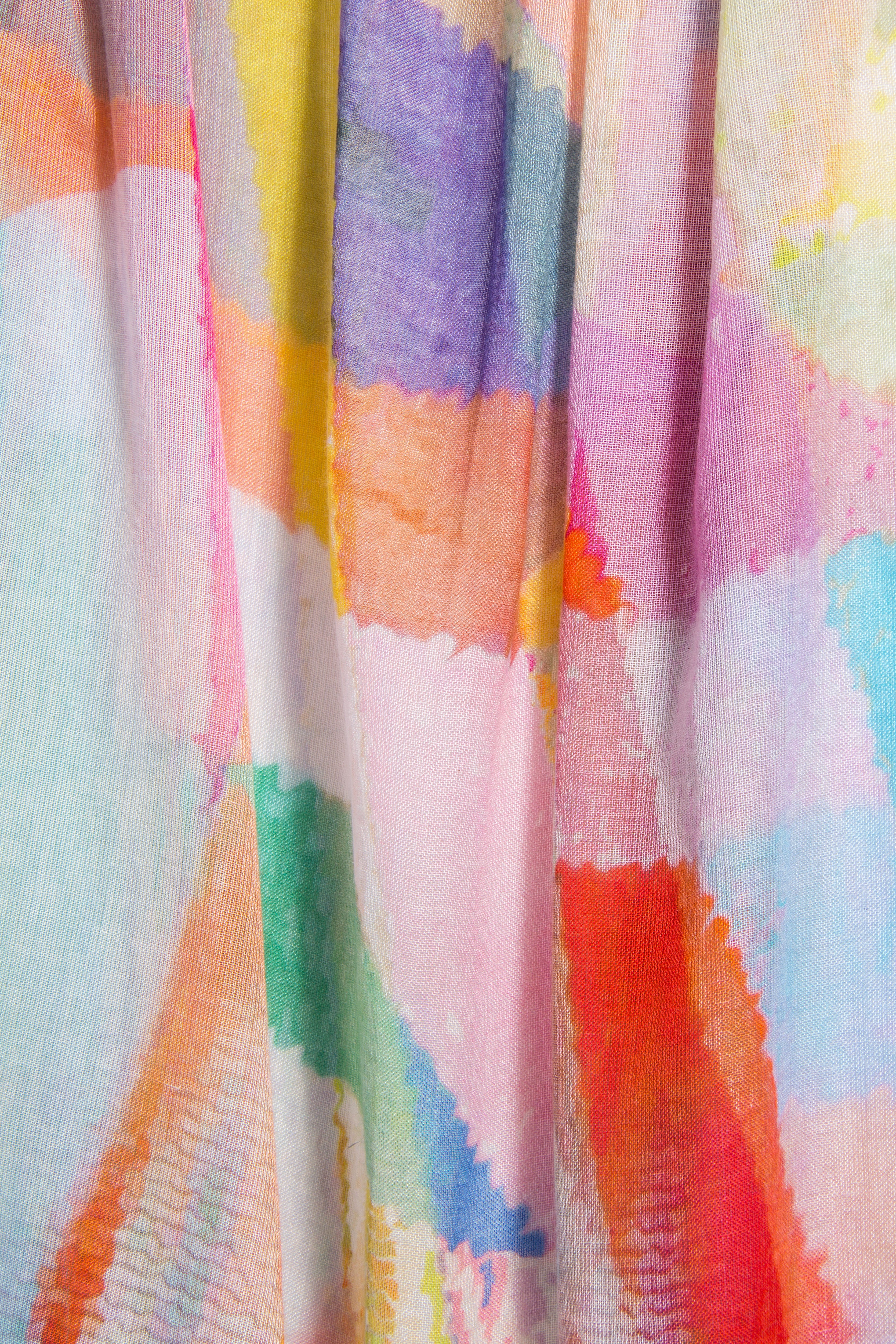 Rainbow Pastel Scarf for Women - Soft Lightweight Fashion Accessory for Spring & Summer Outfits, Travel & Beach
