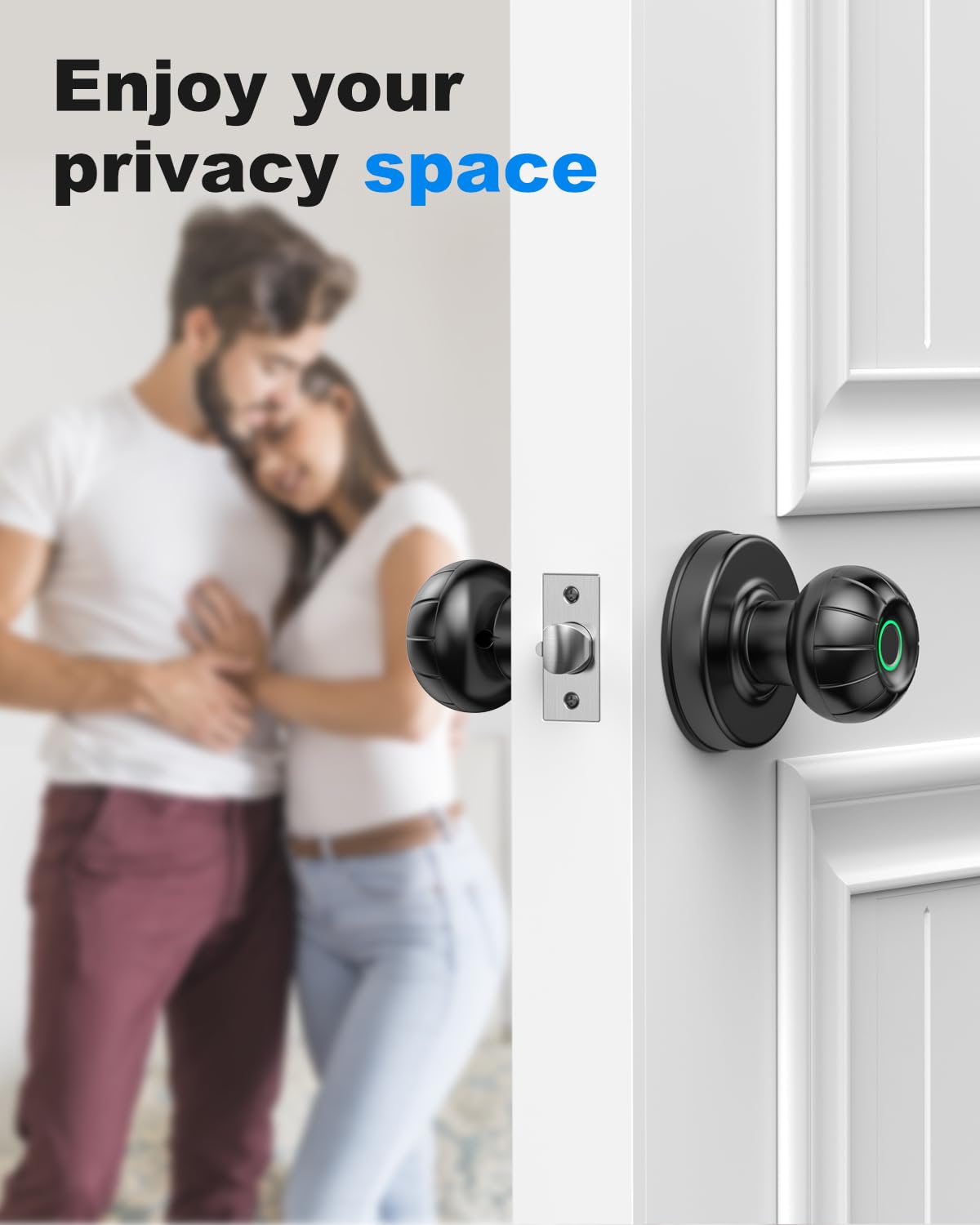 Smart Fingerprint Door Lock - Keyless Entry Biometric Door Knob for Home, Office, Hotel & Apartment | Secure Garage, Bedroom & Pantry Access | Easy Installation & Smart Home Integration