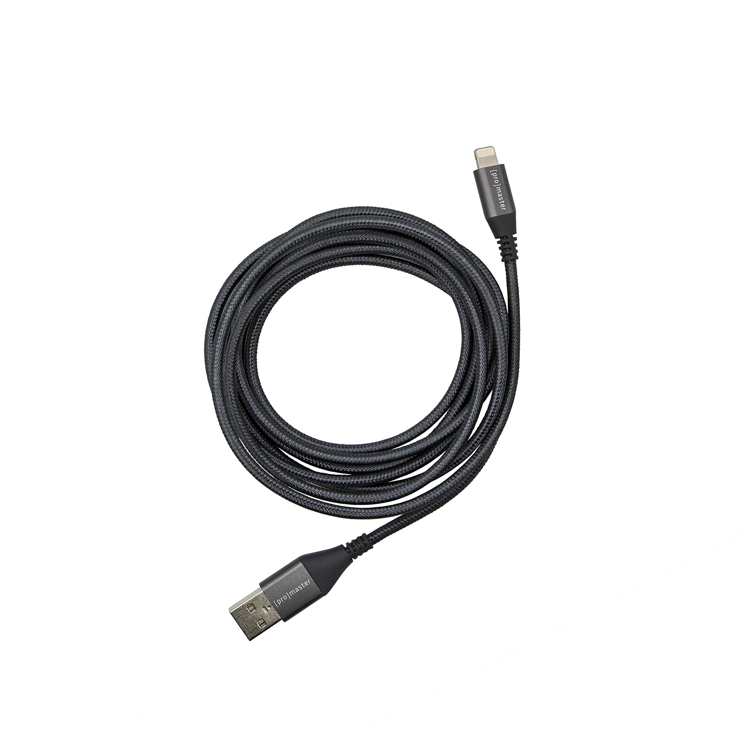 ProMaster 2m Lightning to USB A Cable - Fast Charging & Sync for iPhone, iPad - Durable Grey Cable for Home, Office & Travel