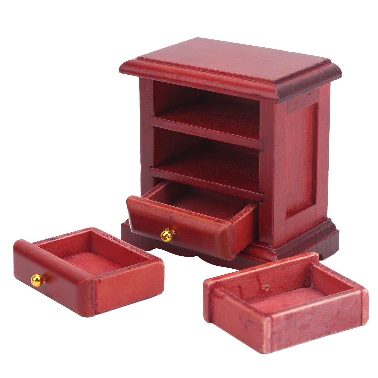 Miniature Dollhouse Nightstand - Solid Wood Doll Furniture for 1:12 Scale Dollhouse, Realistic Bedside Table for Barbie & American Girl Dolls - Perfect for Kids' Playrooms & Collectors' Displays