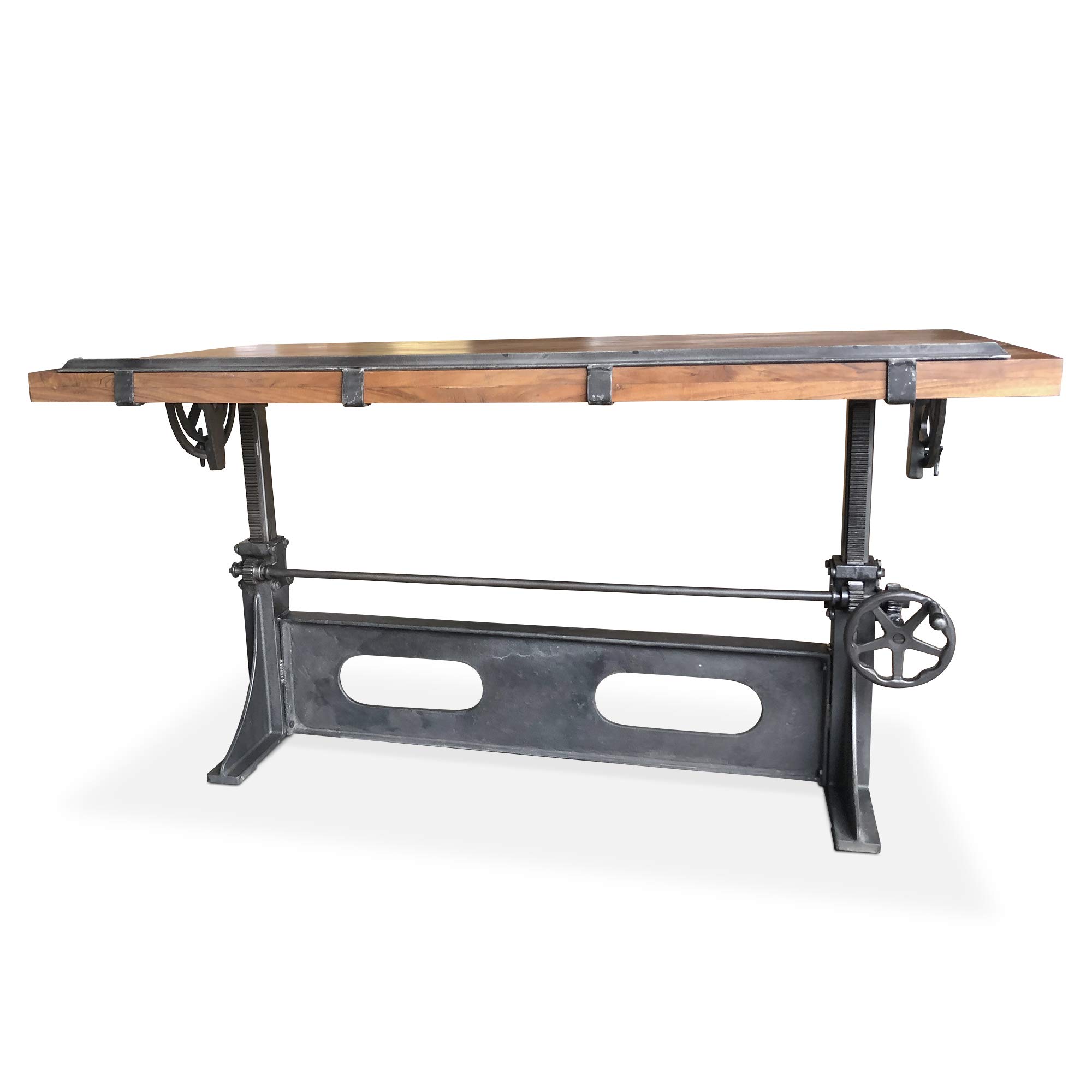 Adjustable Industrial Drafting Table with Tilt Top & Cast Iron Base - 70 Inch Wide Heavy-Duty Drawing Desk for Architects, Engineers & Artists - Perfect for Home Office, Studio & Workshop Use