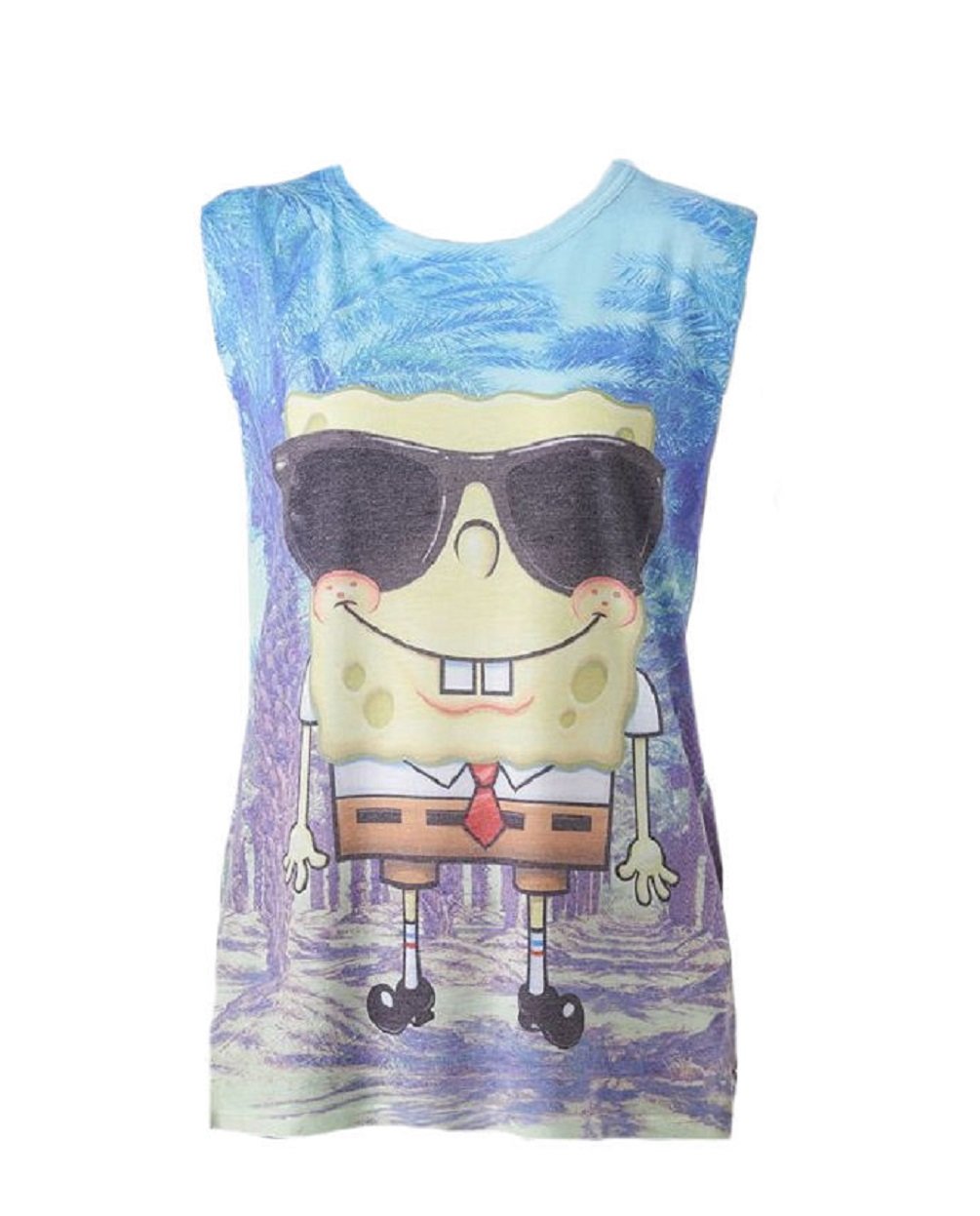 Spongebob Squarepants Muscle Tee for Women - Cool Freeze Graphic Junior Fit T-Shirt - Perfect for Casual Wear, Cosplay, and Cartoon Lovers