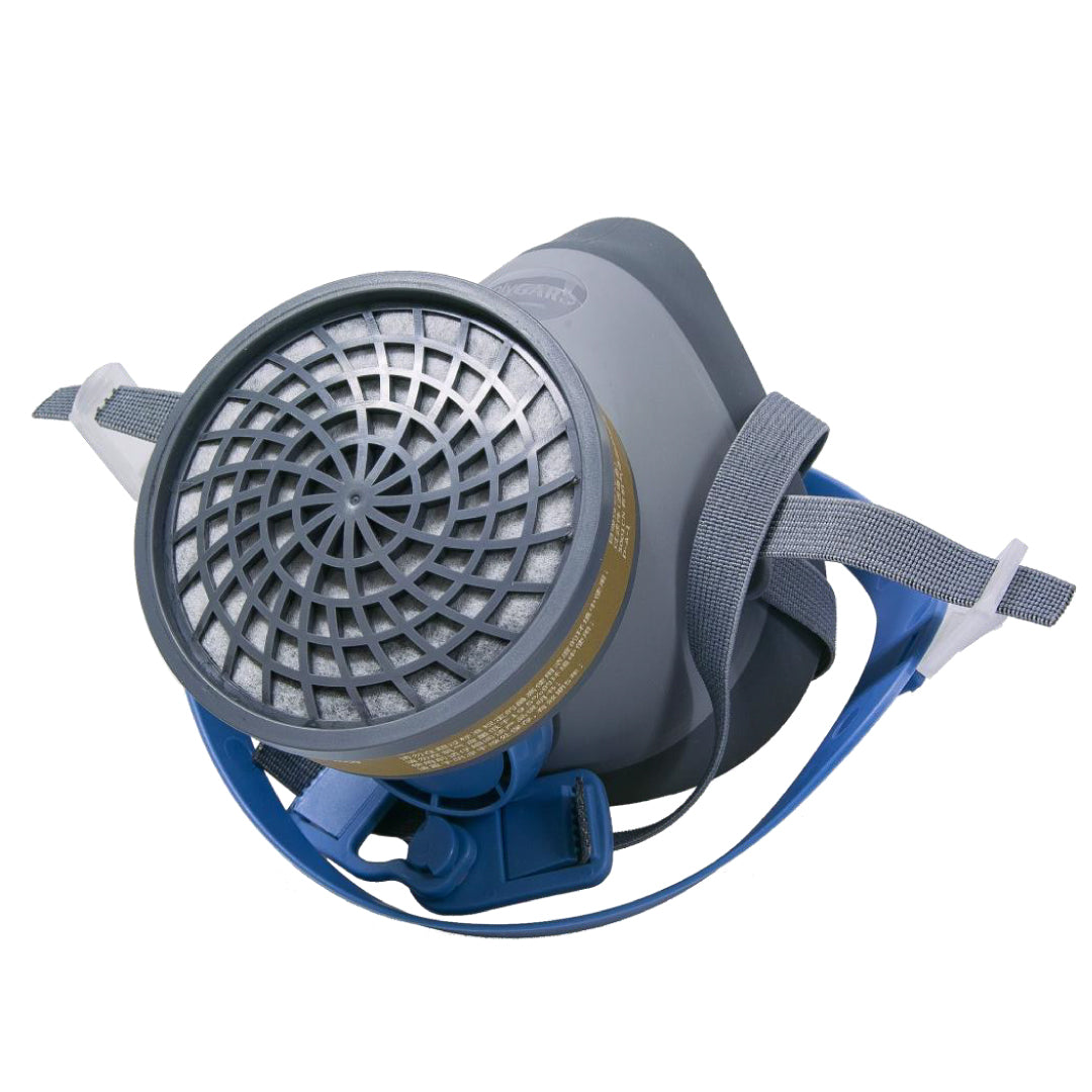 Polygard 5200 Half Face Respirator with Single Filter Cartridge - Reusable Safety Mask for Painting, Woodworking & Chemical Protection