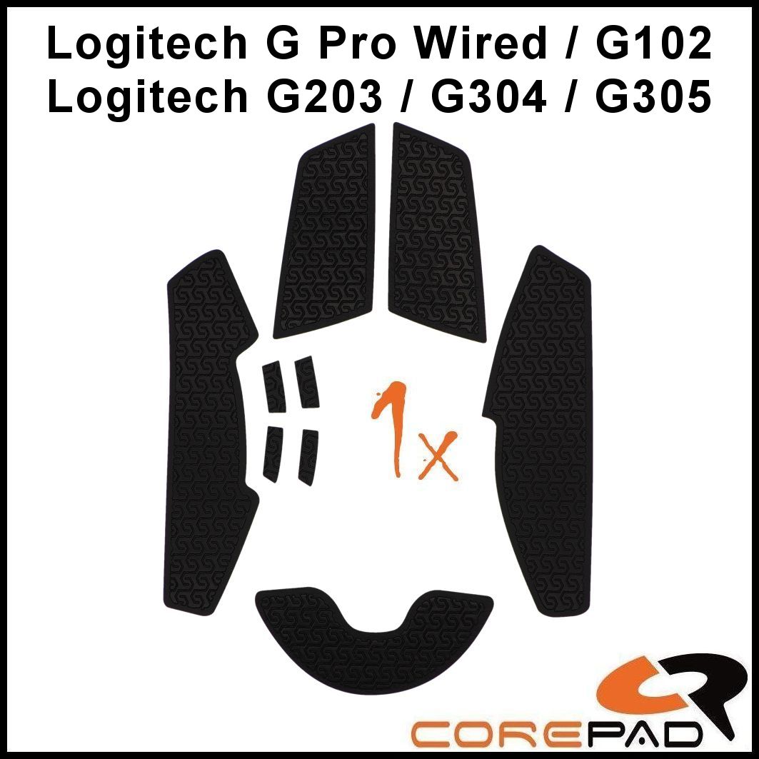 Corepad Soft Grips (Flat Edge) for Logitech G Pro, G102, G203, G304, G305 - Enhanced Grip for Gaming Mice - Perfect for Esports, FPS, and MOBA Gaming