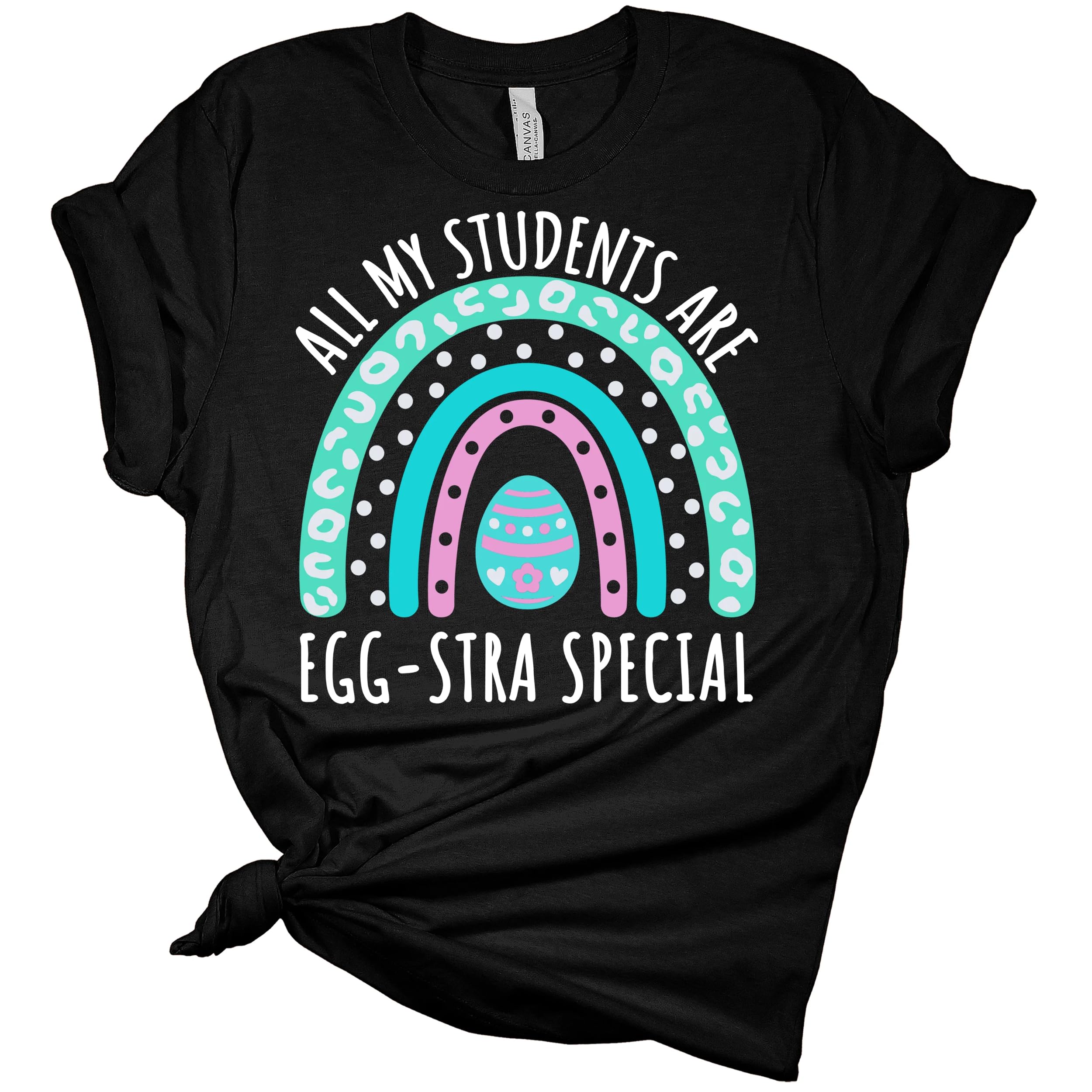 Women's Easter 'All My Students Are Egg-stra Special' Teacher T-Shirt - Cute Graphic Tee for Classroom, School Events & Easter Celebrations