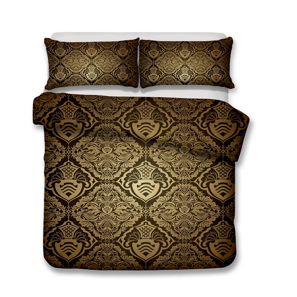 Bohemian Duvet Cover Set - National Style Intricate Pattern Bedding 3PCS (King 229x259cm) for Romantic Bedroom Decor, Quilt Cover with Pillow Shams - Perfect for Master Bedroom, Guest Room & Bohemian Home Decor