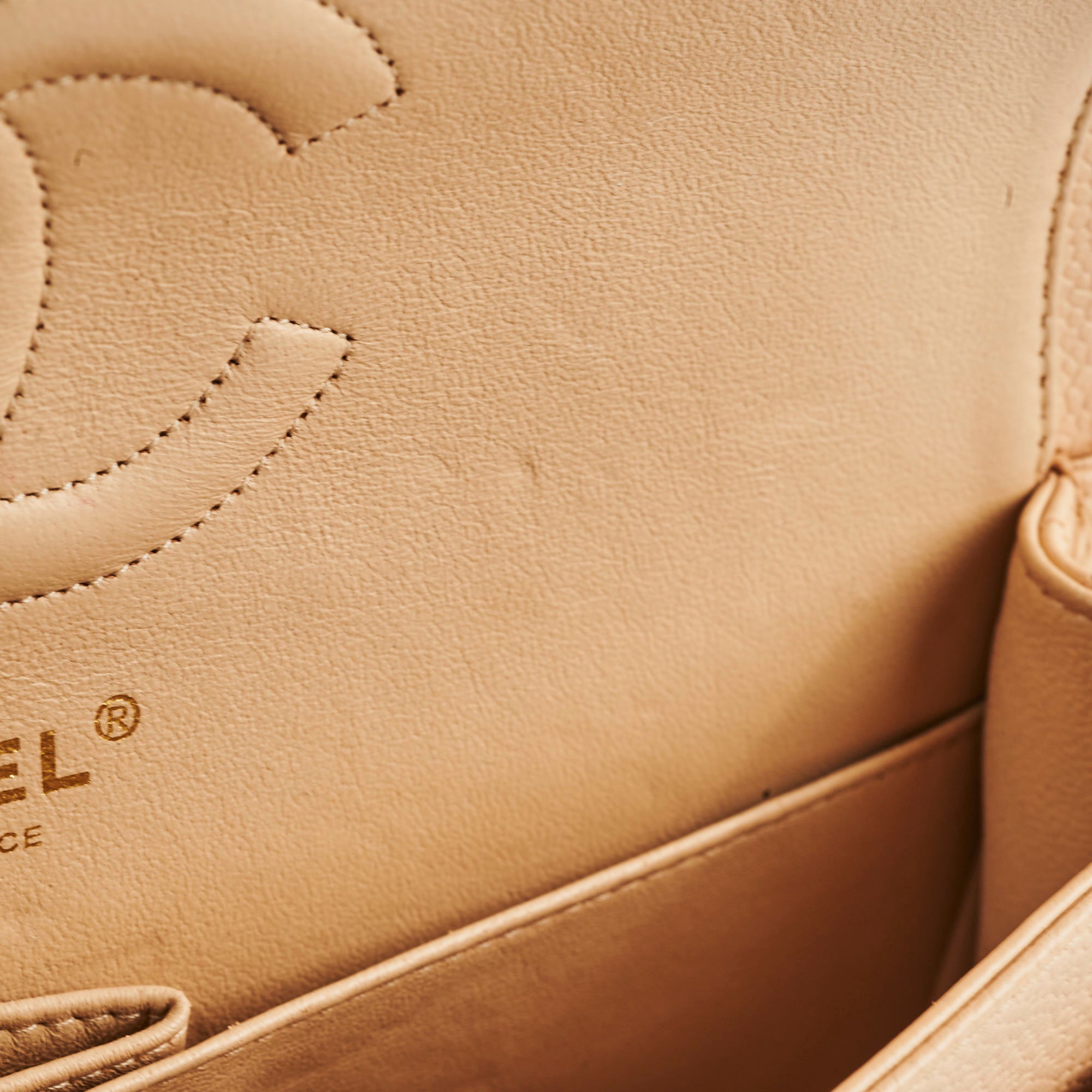 Chanel Classic Flap Bag Caviar Leather M/L Beige Claire - Luxury Designer Handbag for Women, Perfect for Work, Evening & Special Occasions