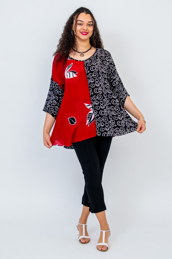 Gayle Top Lattice Mix Women's Fashion Blouse - Perfect for Casual Outings, Dates & Summer Wear